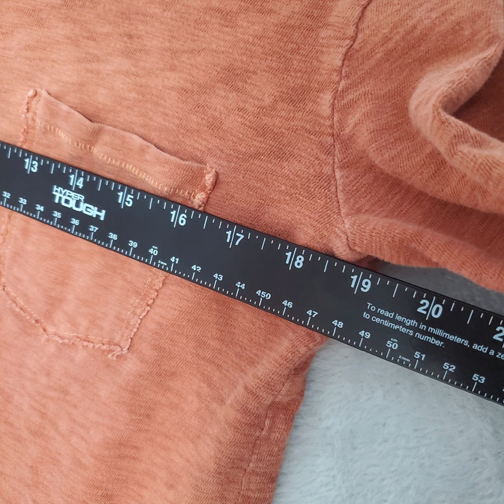 Anthropologie VINTAGE Saturday/Sunday Top Women M Orange 3/4 Sleeve Round Neck Boxy Bohemian Knit Cotton Slit Pocket Mens? Wait. Size M / US 6-8 / IT 42-44 - 6 Thumbnail