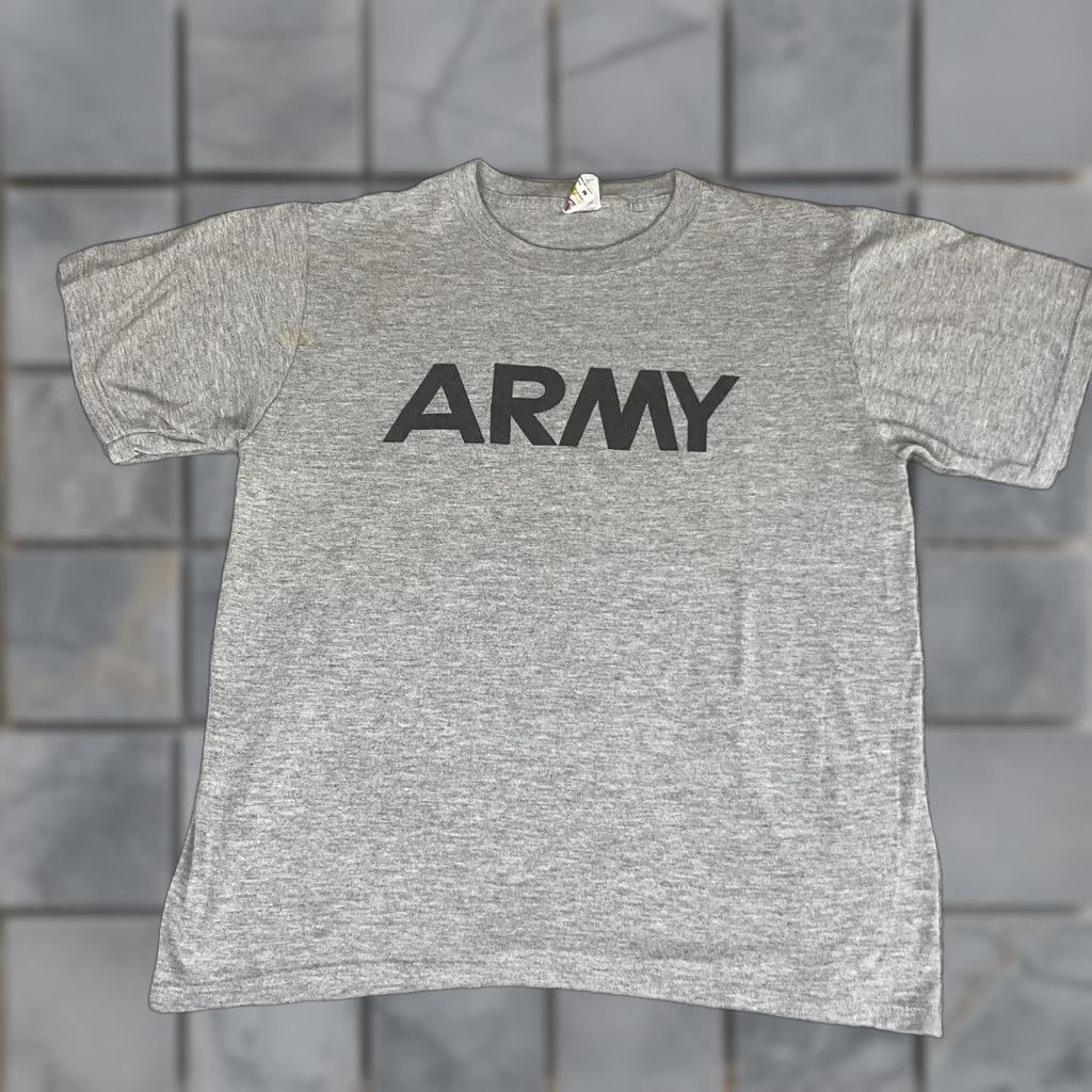 Vintage VINTAGE Army T Shirt Adult M Gray United States Physical Fitness Uniform Short Sleeve Crew Neck Mens Size US M / EU 48-50 / 2 - 1 Thumbnail