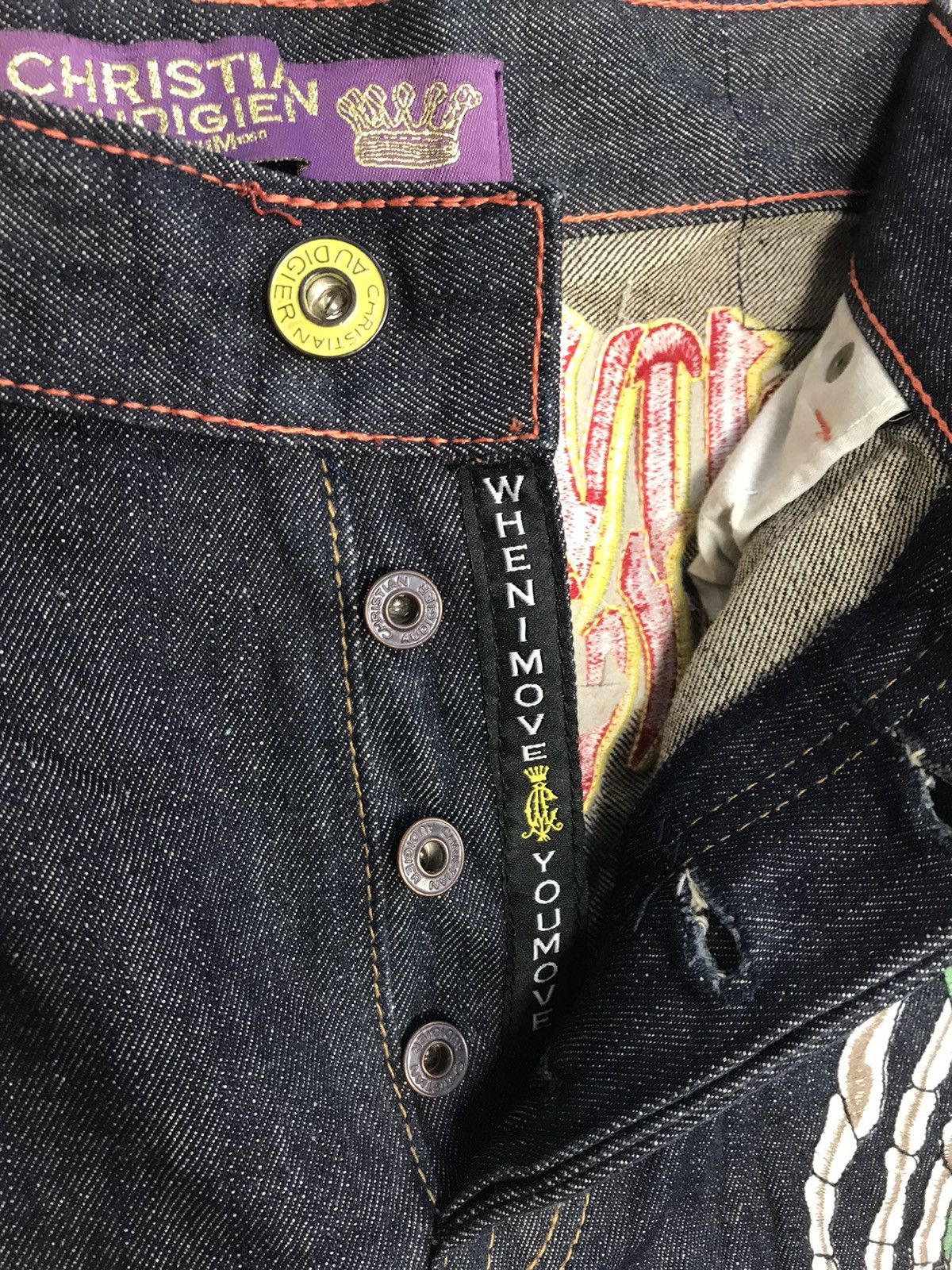Christian Audigier Ed Hardy Denim Christian Audigier Embroidery Skull Bone Logo Size US 36 / EU 52 - 8 Thumbnail