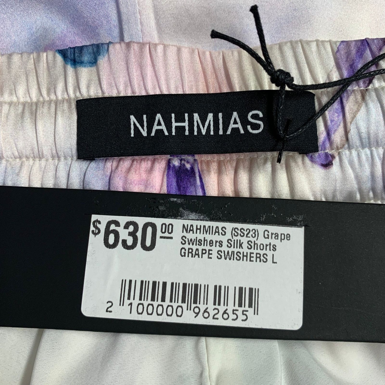 Nahmias Grape Swishers Purple Cream Watercolor Silk Shorts Size US 34 / EU 50 - 3 Thumbnail