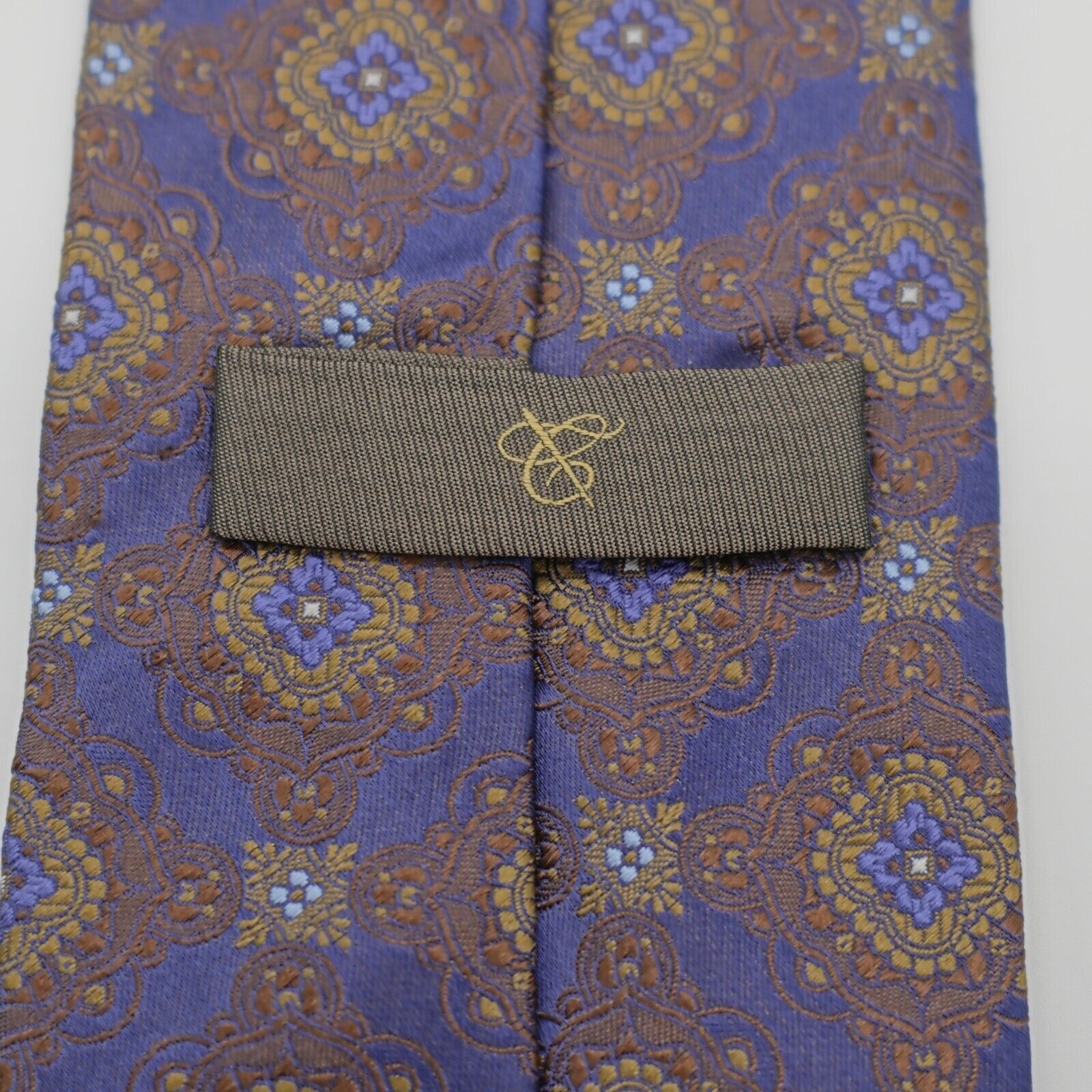 Canali Canali Blue Brown Woven Floral Geometric Silk Tie Size ONE SIZE - 4 Thumbnail