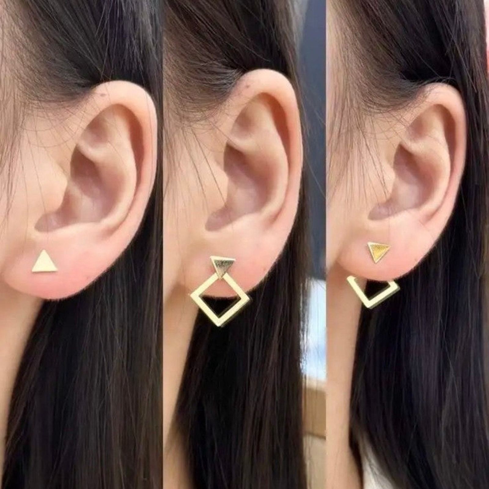 Other 18k Gold Geometric Stud Transformer Earrings Gold NWT Size ONE SIZE - 7 Thumbnail