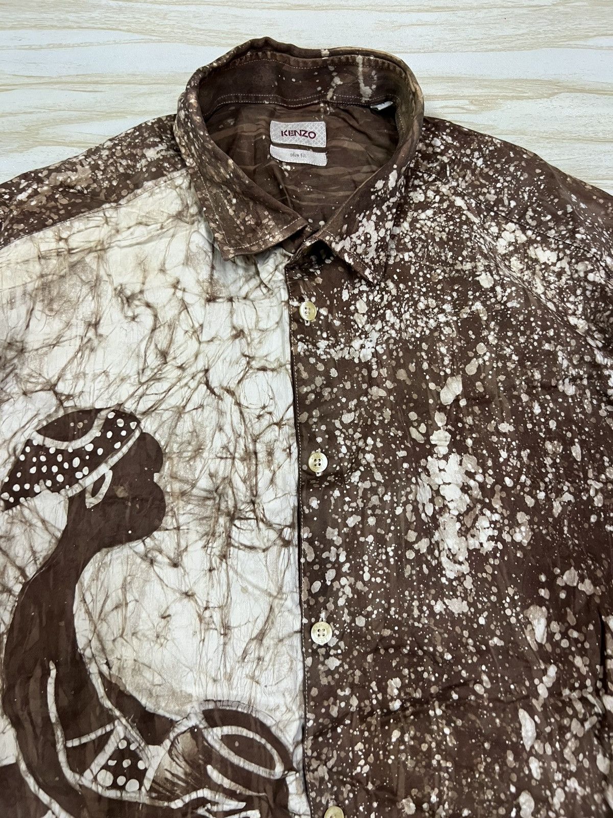 Kenzo Kenzo Art Design Button Up Long Sleeve Shirt Size US M / EU 48-50 / 2 - 4 Thumbnail