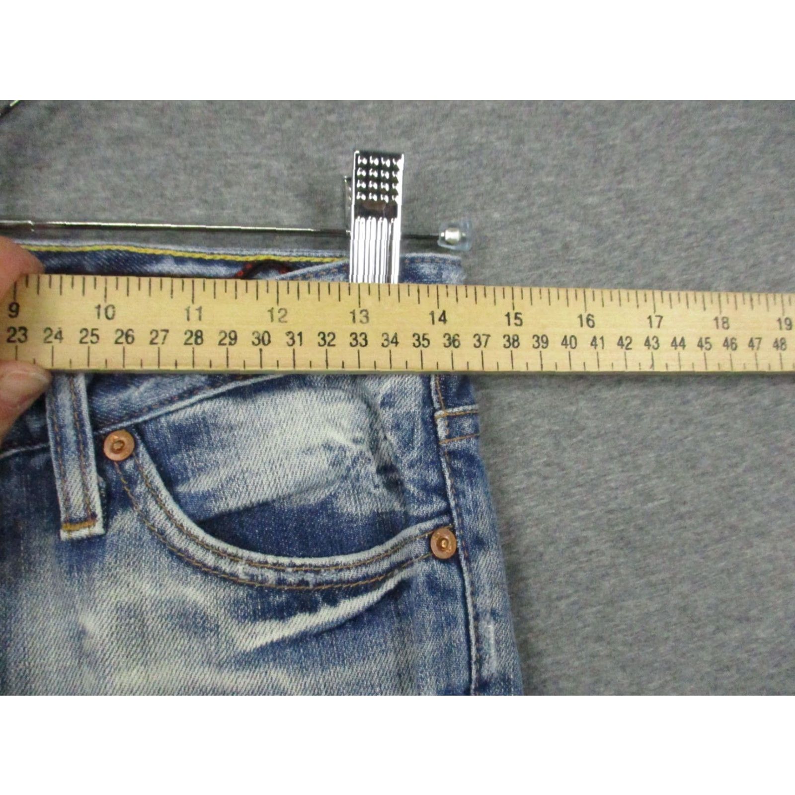 Vintage VINTAGE Adriano Goldschmied Jeans Womens 25 R The Angle Bootcut Blue Acid Wash Distressed Jeans Womens Size 42" / US 20 - 5 Thumbnail
