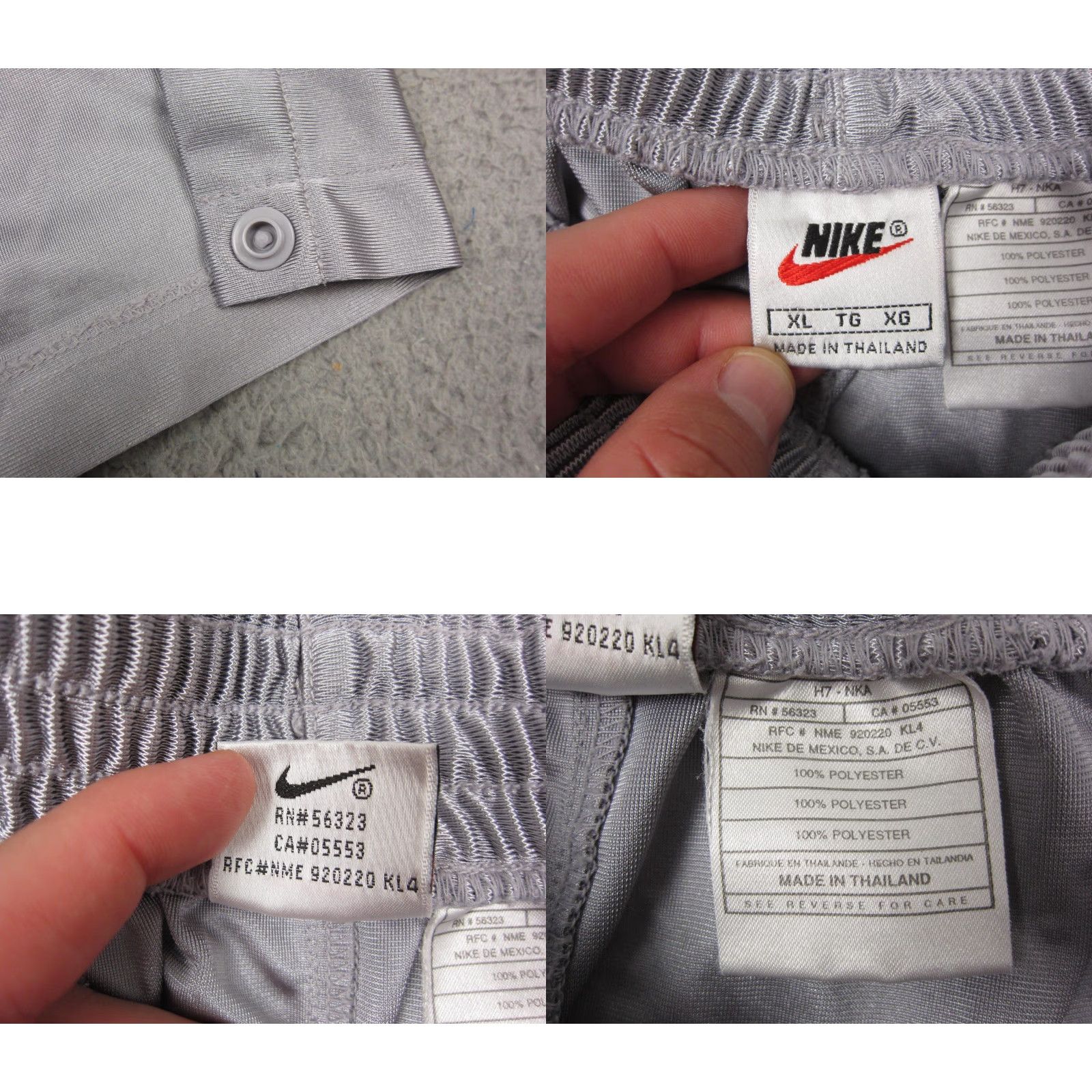 Nike VINTAGE Nike Pants XL Mens Gray 90s Warmup Snap Button Athletic Regular - 90s - MS? Size US 36 / EU 52 - 8 Thumbnail
