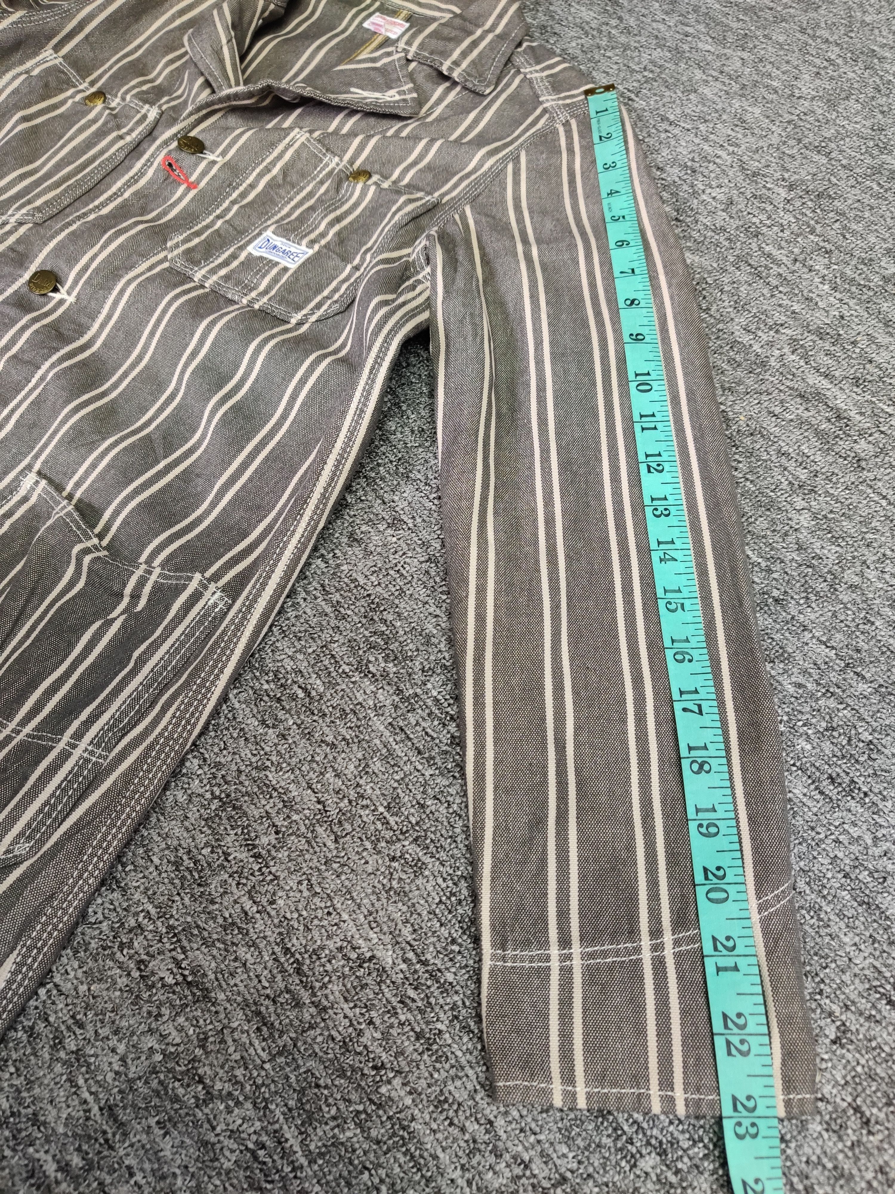 Vintage Vintage 90s Denim Dungaree Hickory Stripe Chore Jacket Size US S / EU 44-46 / 1 - 19 Thumbnail