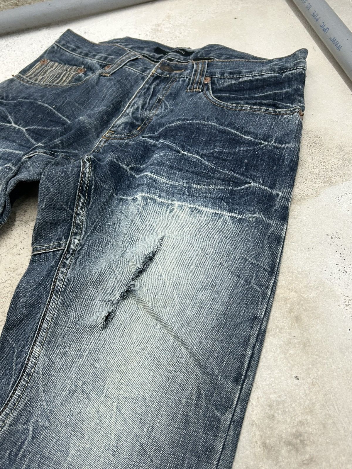 GOSTAR DE FUGA Memory Special Washed Black Clawn Marks Distressed Size US 30 / EU 46 - 8 Thumbnail