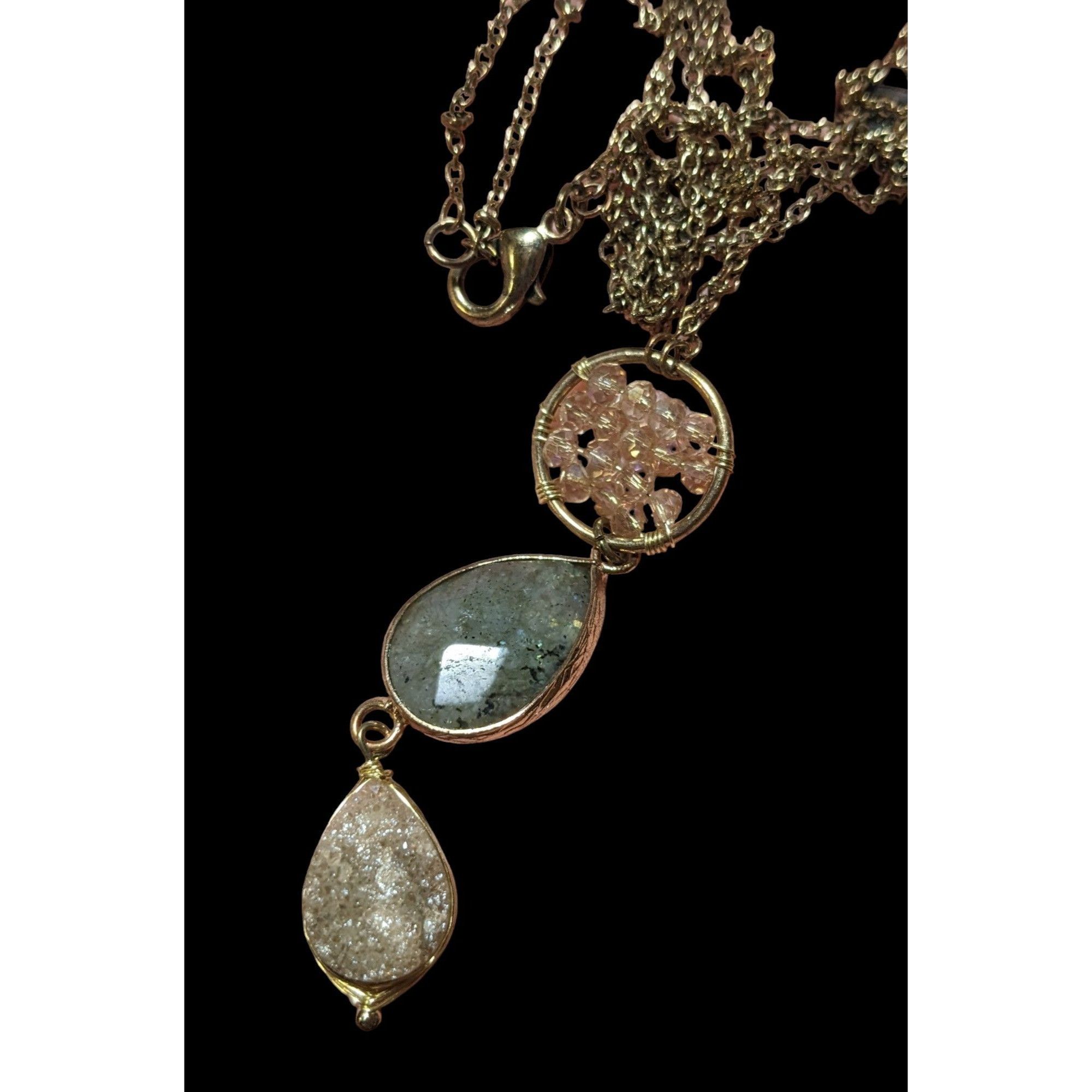 Other Gemstone Druzy Multilayer Charm Necklace Size ONE SIZE - 3 Thumbnail