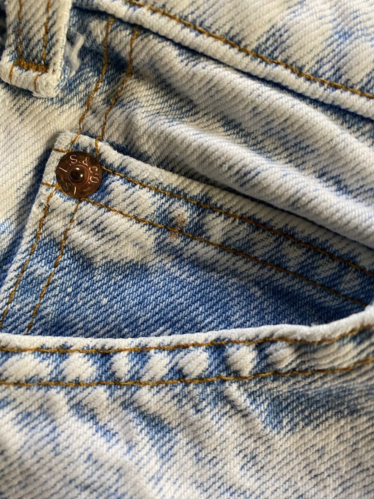 Levi's Vintage 80’s Levi’s Orange Tab Acid Wash Denim Jean Shorts Size US 31 - 19 Thumbnail