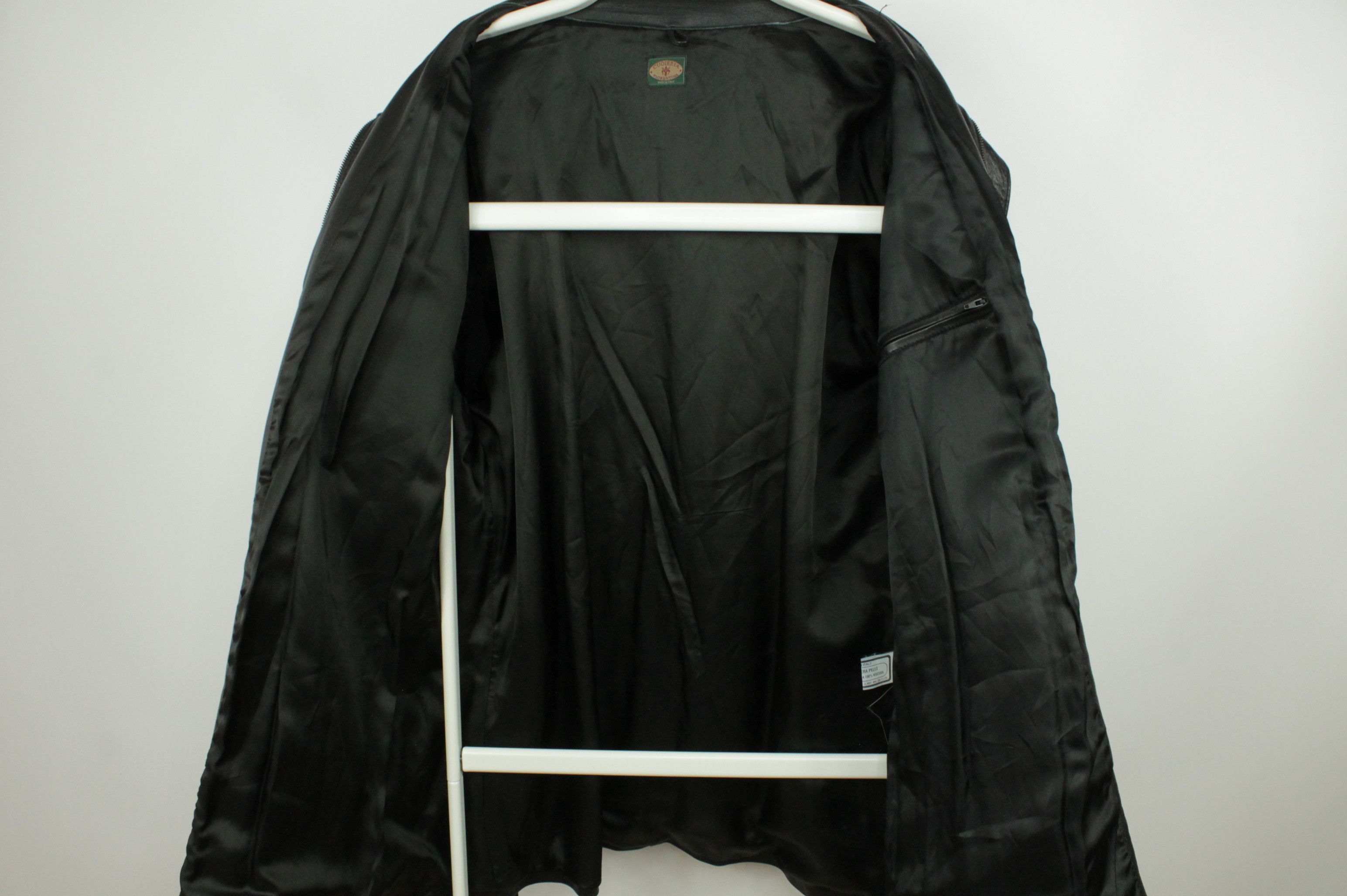 Vintage Vintage Cuoieria Fiorentina Black Leather Belted Jacket Size US XXL / EU 58 / 5 - 11 Thumbnail