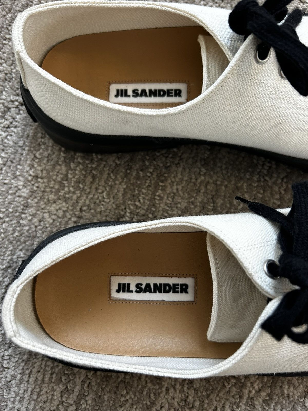 Jil Sander Jill Sander Canvas White and Black Sneakers Size US 10 / EU 43 - 6 Thumbnail