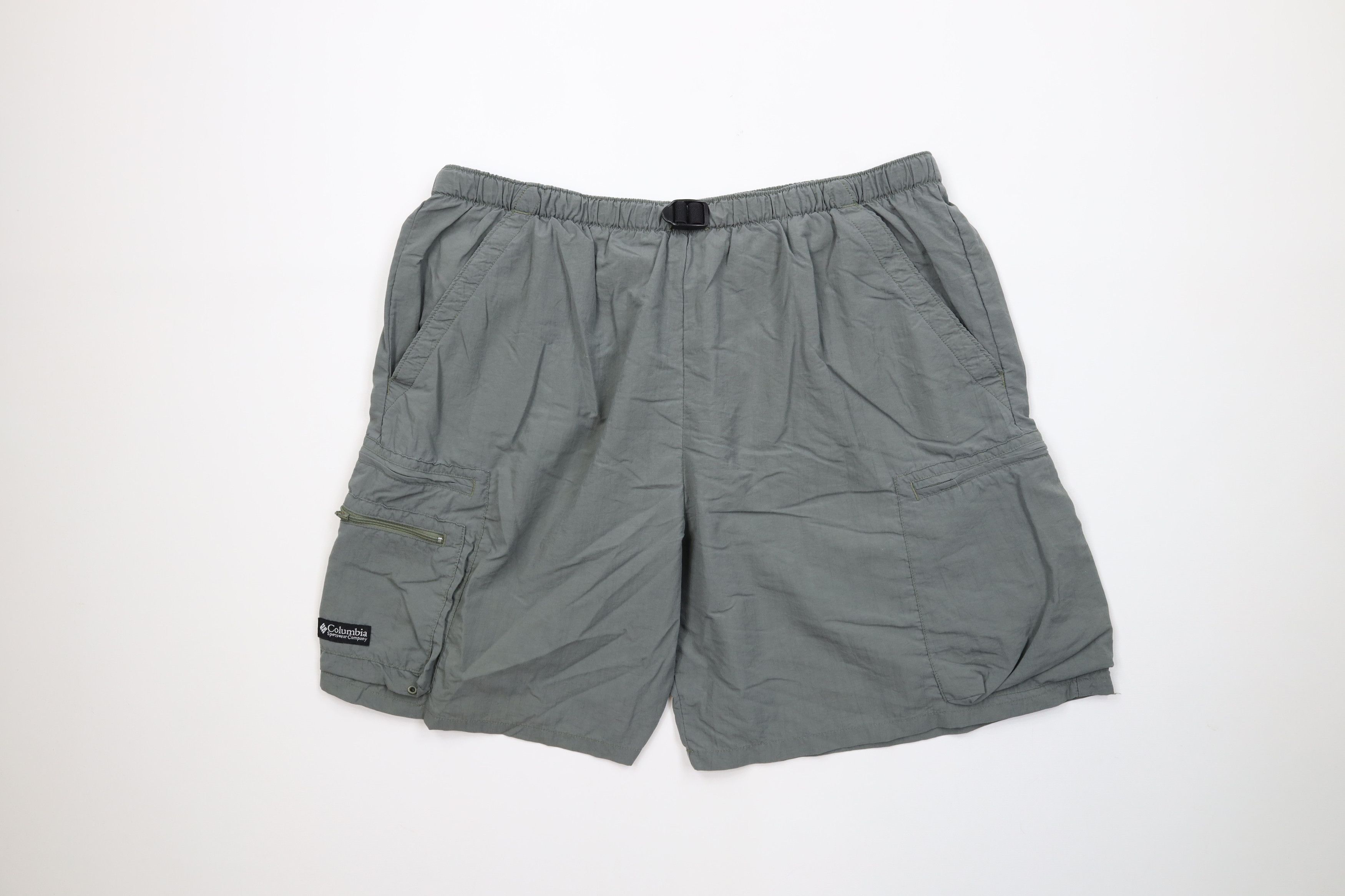 Columbia Vintage 90s Columbia Spell Belted Lined Cargo Shorts Green Size US 34 / EU 50 - 1 Thumbnail