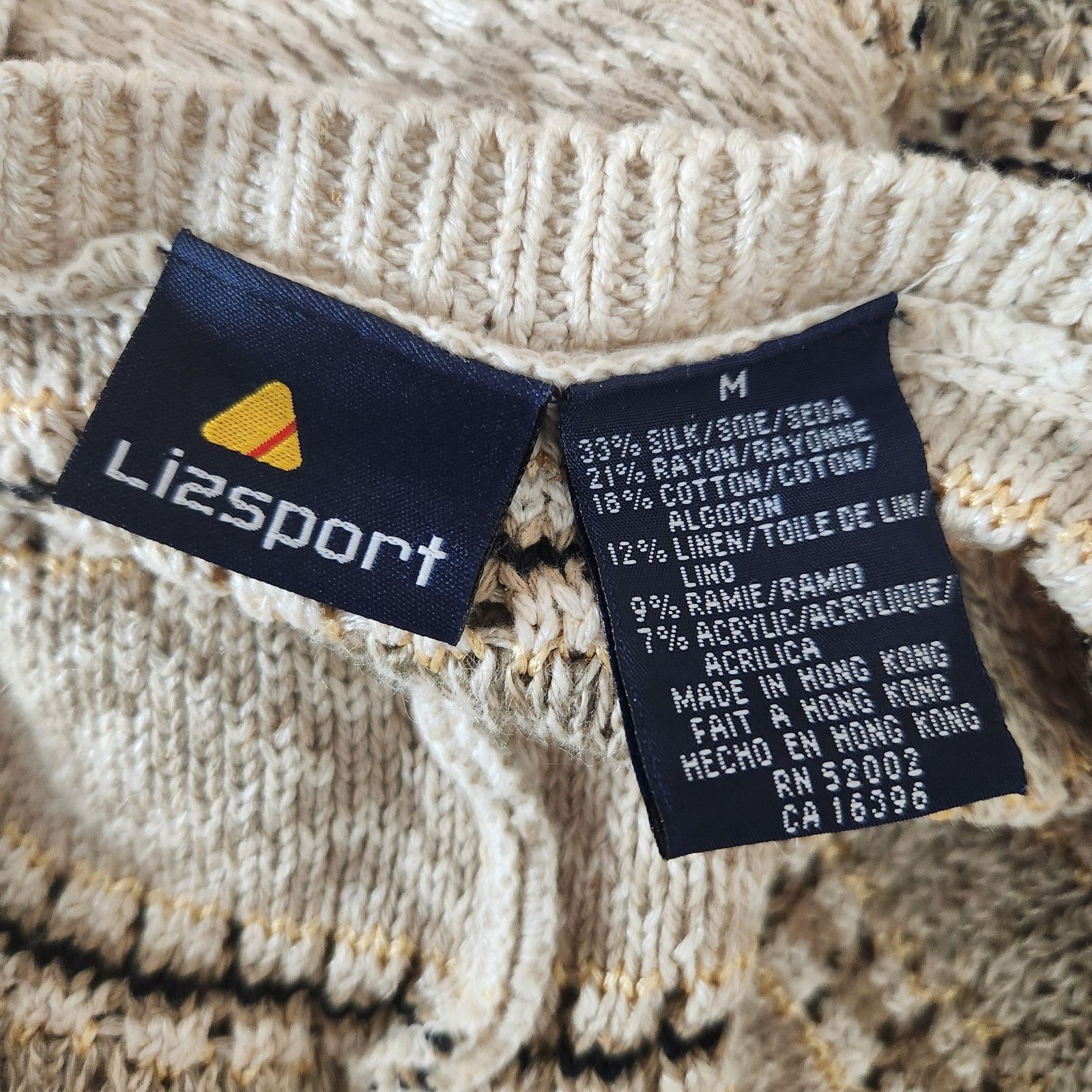 Liz Claiborne Vintage NWT Silk & Linen Vest Lizsport M Crochet Knit Size M / US 6-8 / IT 42-44 - 12 Thumbnail