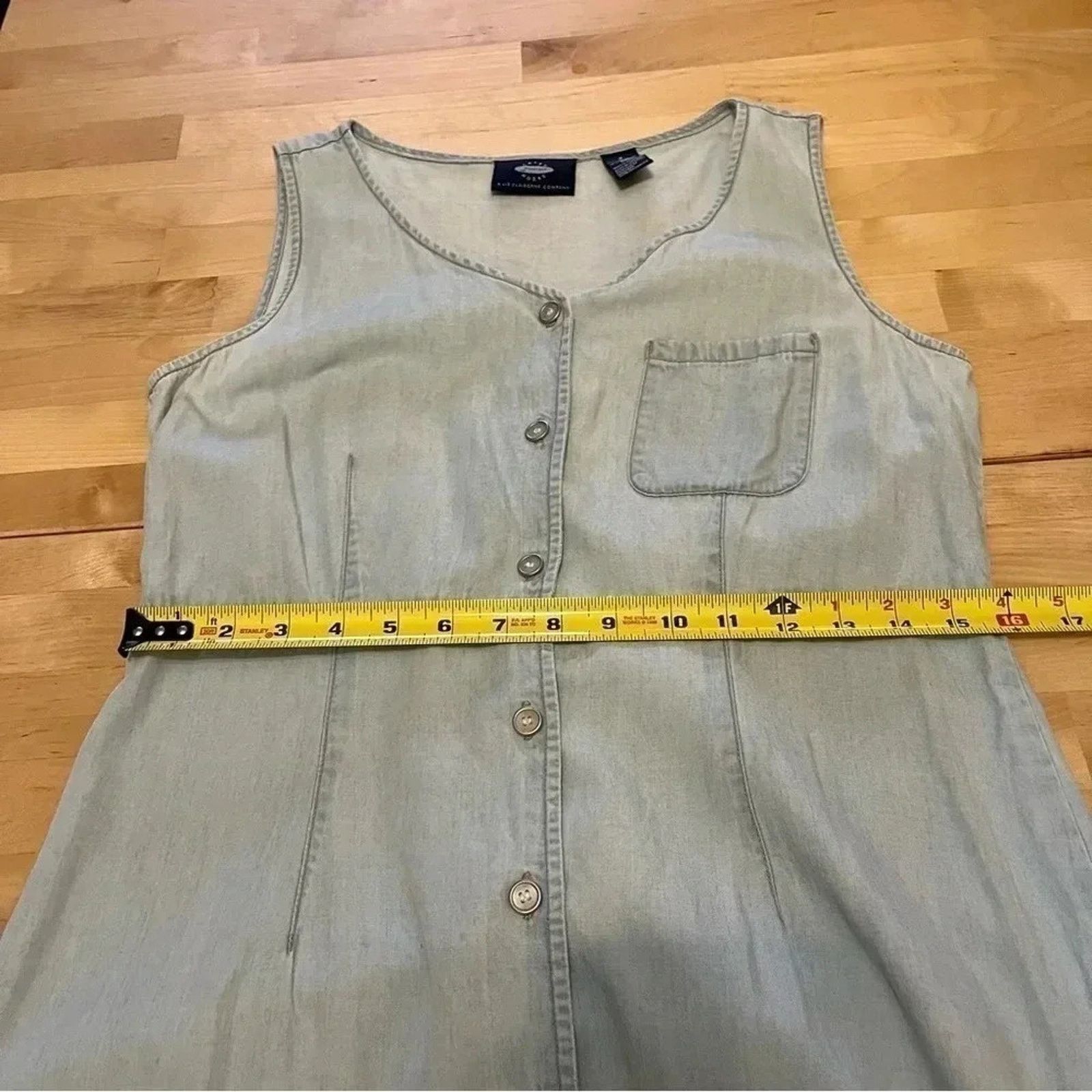 Liz Claiborne Crazy Horse by Liz Clairborne Women Maxi Denim Dress Sz 8 Size M / US 6-8 / IT 42-44 - 11 Thumbnail