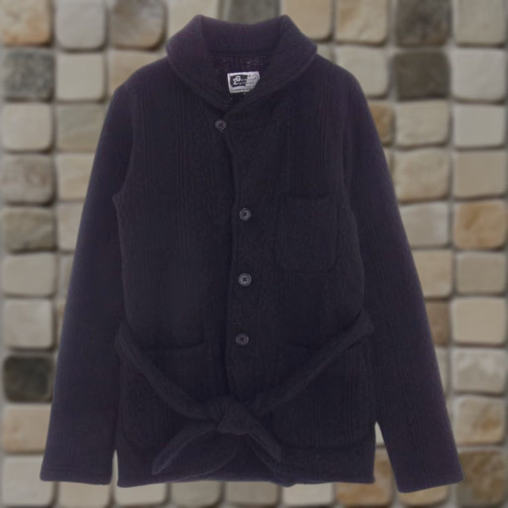 Engineered Garments Engineered Garments Shawl Collar Belted Knit Tailored Jacket Men’s Blazer S Black Unconstructed Shawl Collar Belted Knit Tailored Jacket Men’s Size 36R - 1 Thumbnail