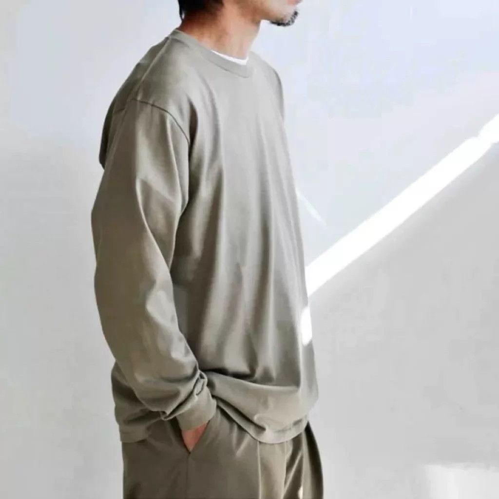 Auralee AURALEE Luster Plaiting JPN Pima L/S T 25AW W/Olive 4 Size US XL / EU 56 / 4 - 4 Thumbnail