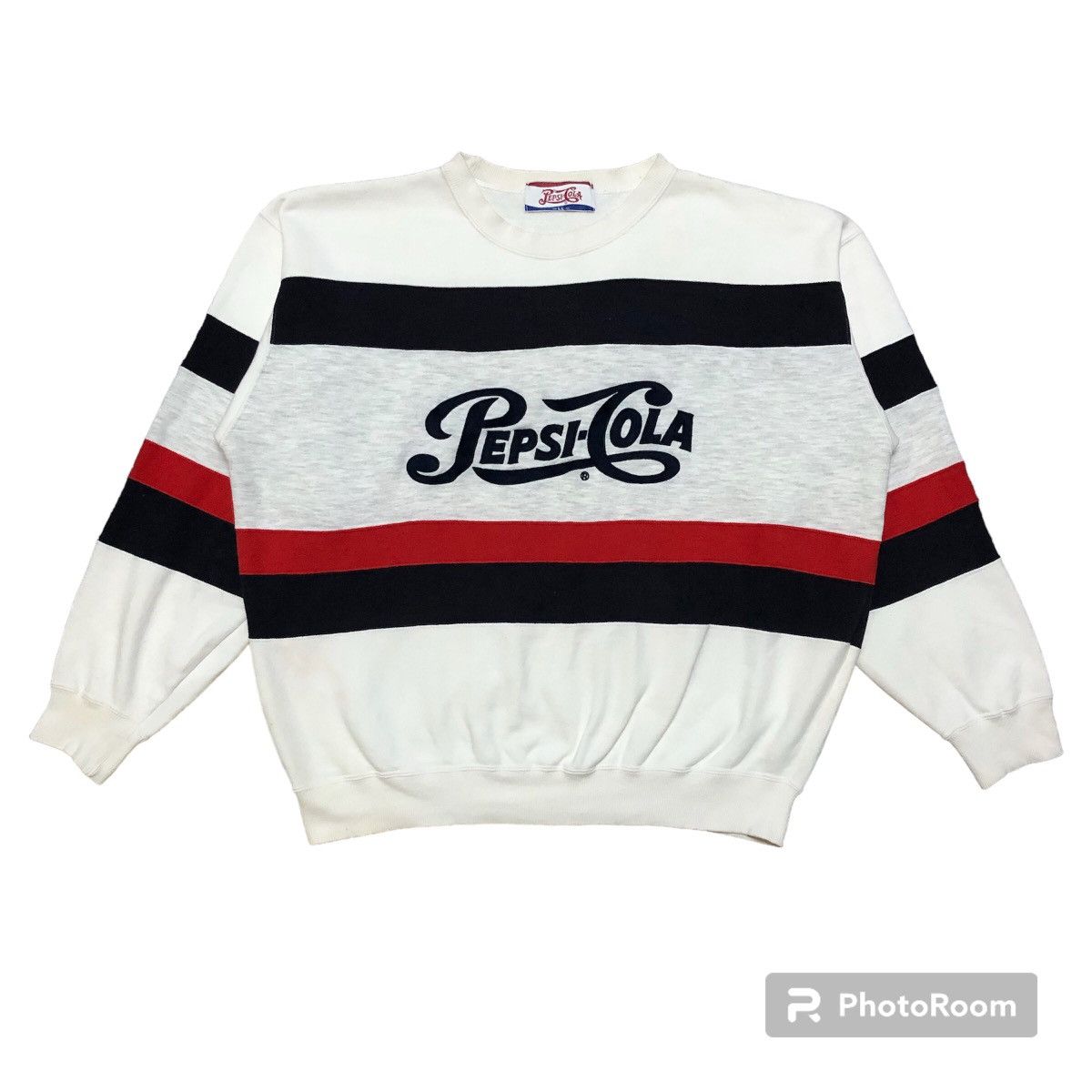 Coca Cola × Pepsi × Vintage Rare‼️🔥Vintage Pepsi-Cola Embroidery Big SpellOut Sweatshirt Size US XL / EU 56 / 4 - 1 Thumbnail