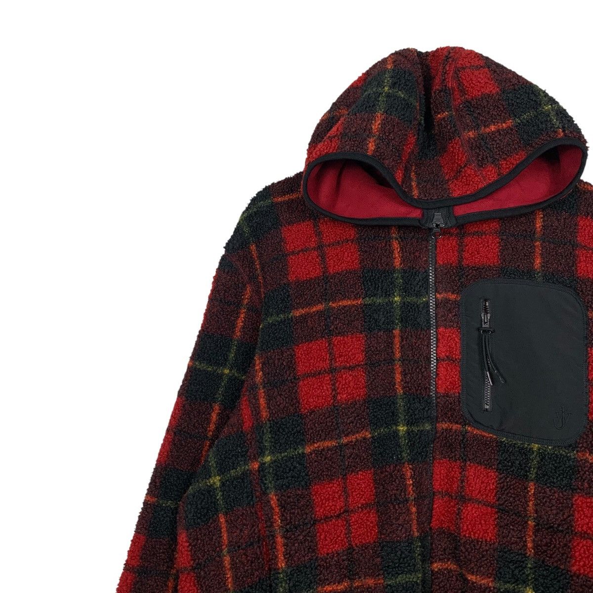 JW Anderson JW ANDERSON Red Tartan Hooded Fleece Jacket #2333-C104 Size US L / EU 52-54 / 3 - 6 Thumbnail