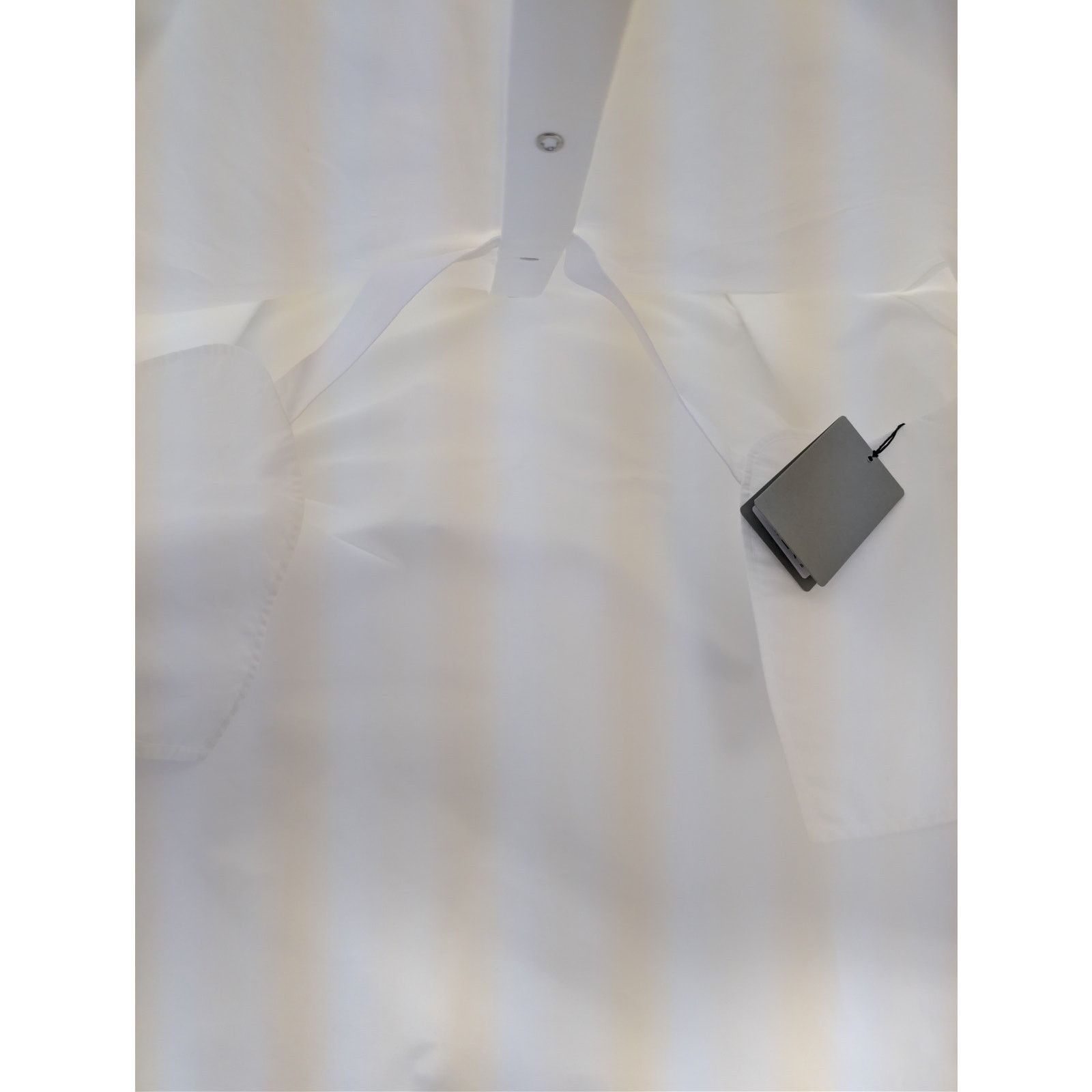 Balenciaga o1rshd1 Cotton Poplin Long-Sleeved Outerwear Shirt in White Size US XS / EU 42 / 0 - 14 Thumbnail