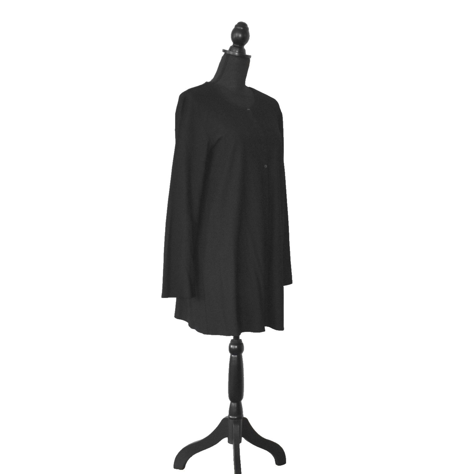 Eileen Fisher EILEEN FISHER Black Rayon Button Front Tunic Shirt Top Sz M Size M / US 6-8 / IT 42-44 - 2 Thumbnail