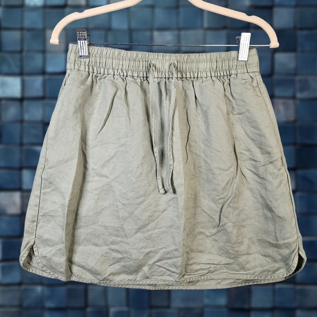 Madewell Madewell Skirt Mini Pull on Linen Lyocell Green S Small Size Regular Size 28" / US 6 / IT 42 - 1 Thumbnail