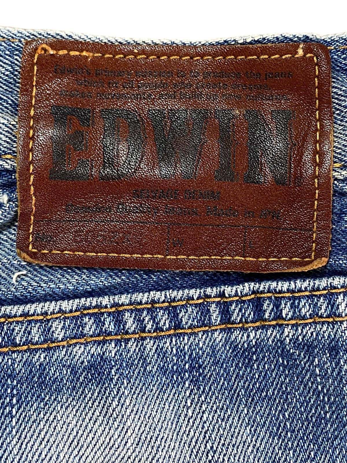 Edwin Insane Edwin 505 Orange Tab Selvedge Enough Baggy Jeans Size US 31 - 11 Thumbnail