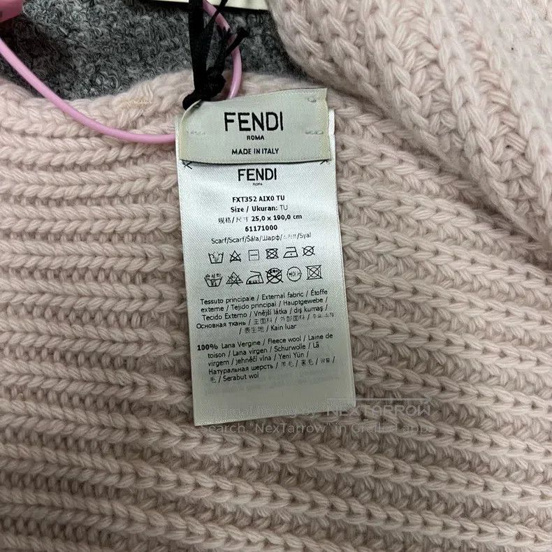 Fendi Fendi size 25*190cm Lady's wool scarf, pink Size ONE SIZE - 2 Thumbnail