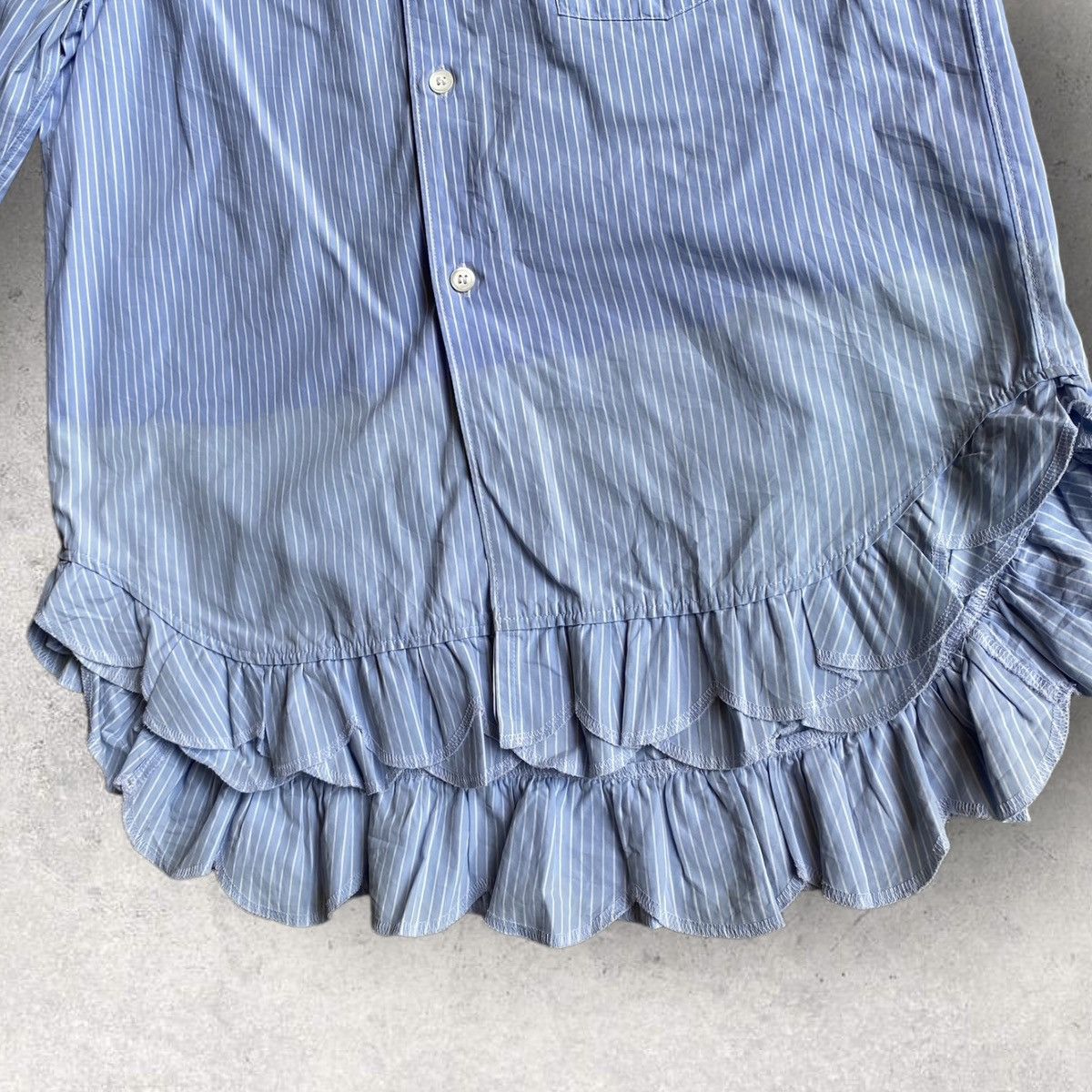 Comme des Garcons Comme Comme Blue Stripe Dip-dye Shirt Size XS / US 0-2 / IT 36-38 - 2 Thumbnail