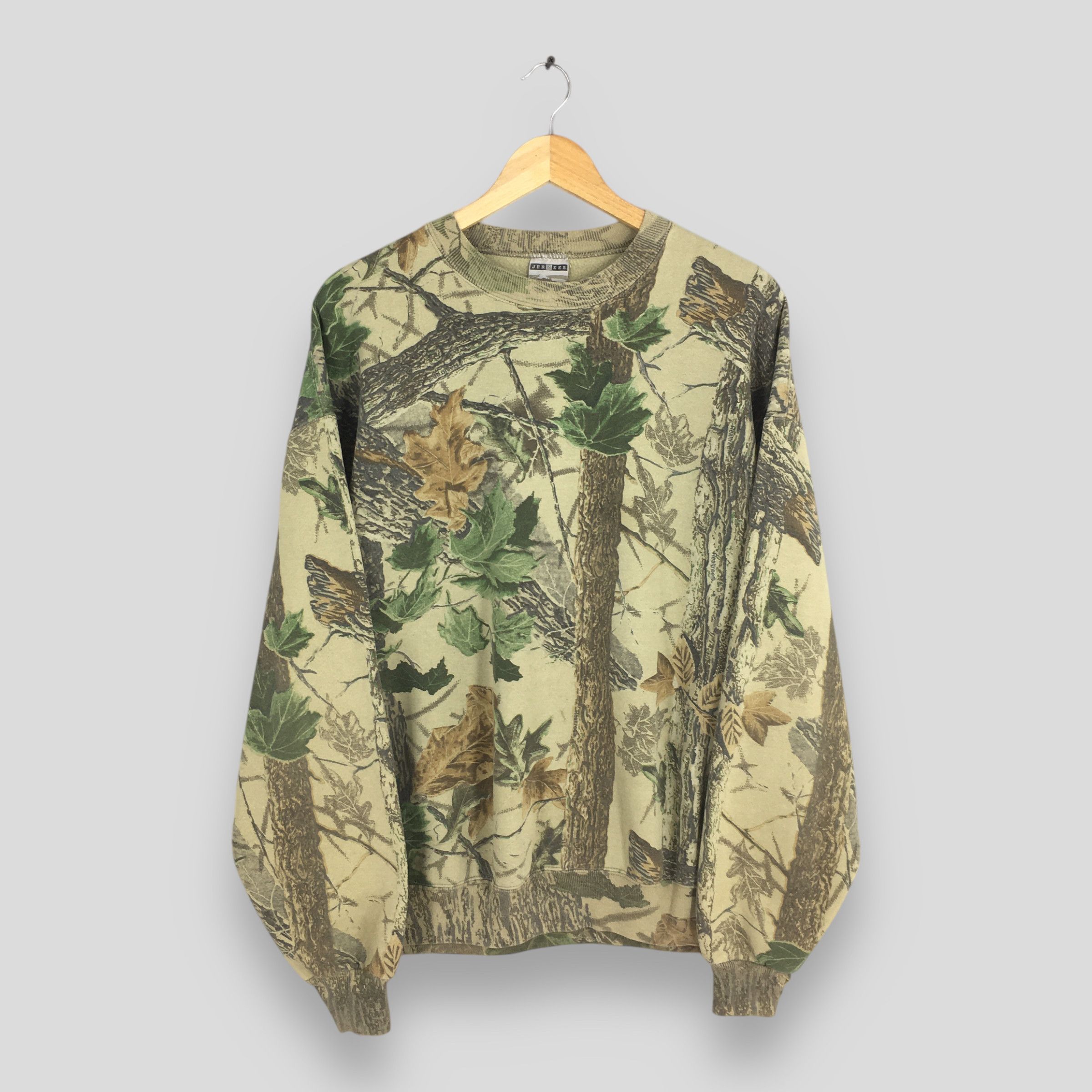 Vintage 90s Jerzees Outdoors Mossy Oak Camo Sweatshirt XL