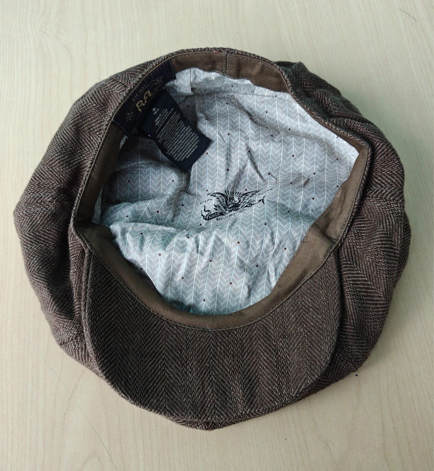 RRL Ralph Lauren DOUBLE RL Linen Herringbone Newsboy Cap T/1906 Size ONE SIZE - 5 Thumbnail