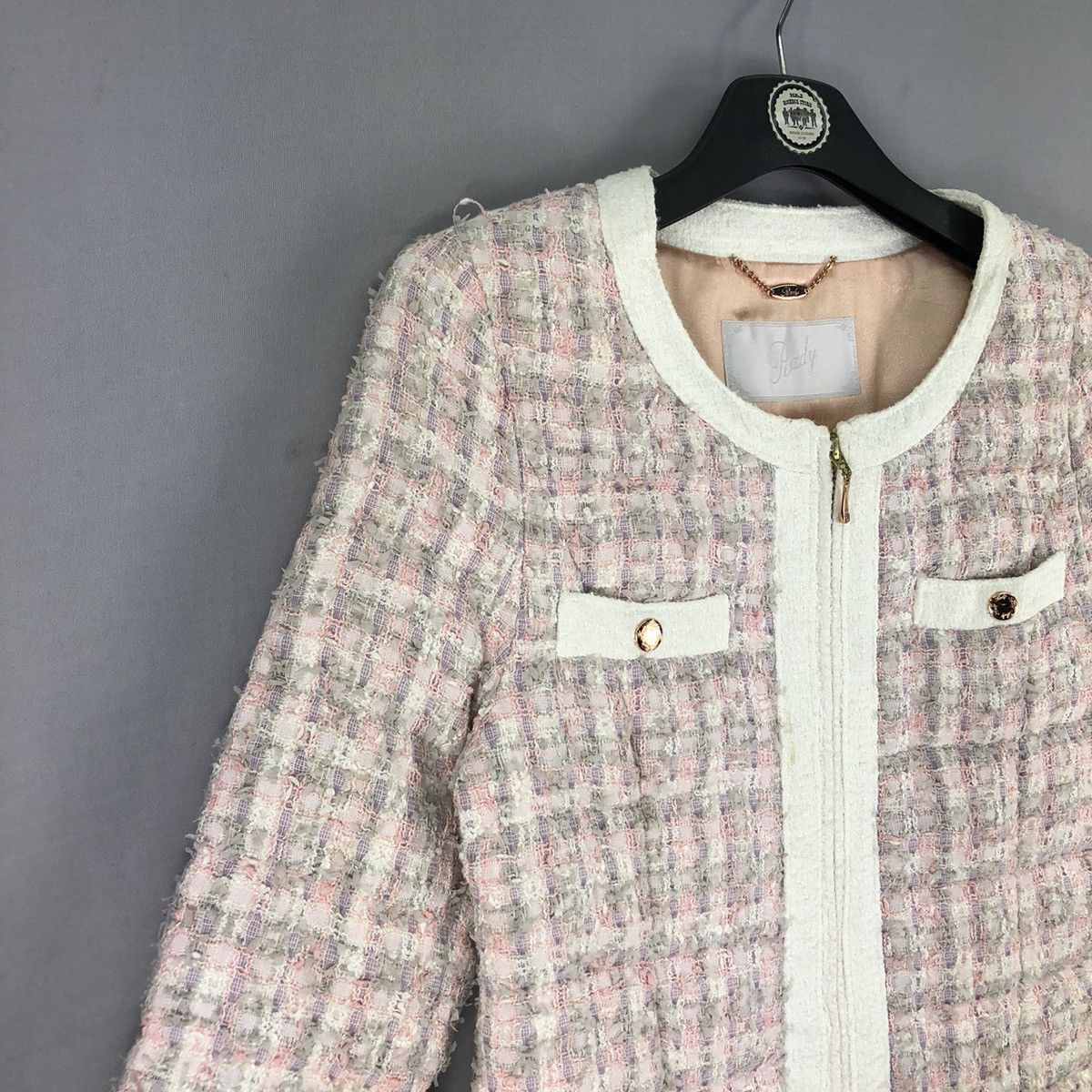 Japanese Brand Vintage Women Tweed Jacket G-Dragon Style by Rady Size XXS / US 00 / IT 34 - 2 Thumbnail