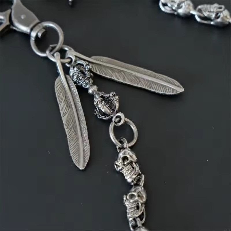 Other Japanese Peripheral Skull and Feather Goth Waist Chain Size ONE SIZE - 3 Thumbnail