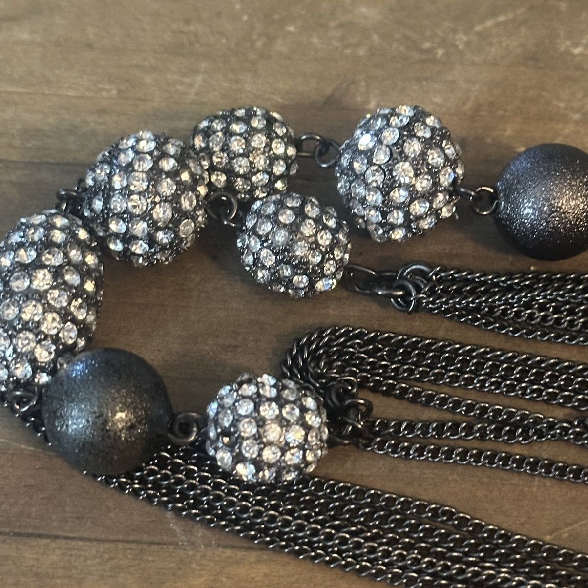 Chicos Chico’s long multi chain crystal ball necklace Size ONE SIZE - 3 Thumbnail
