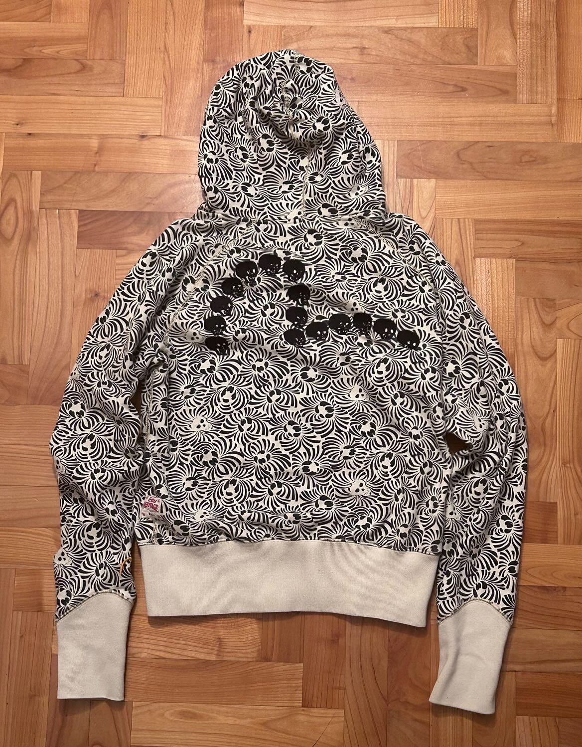 RARE Evisu zip hoodie skull Y2K