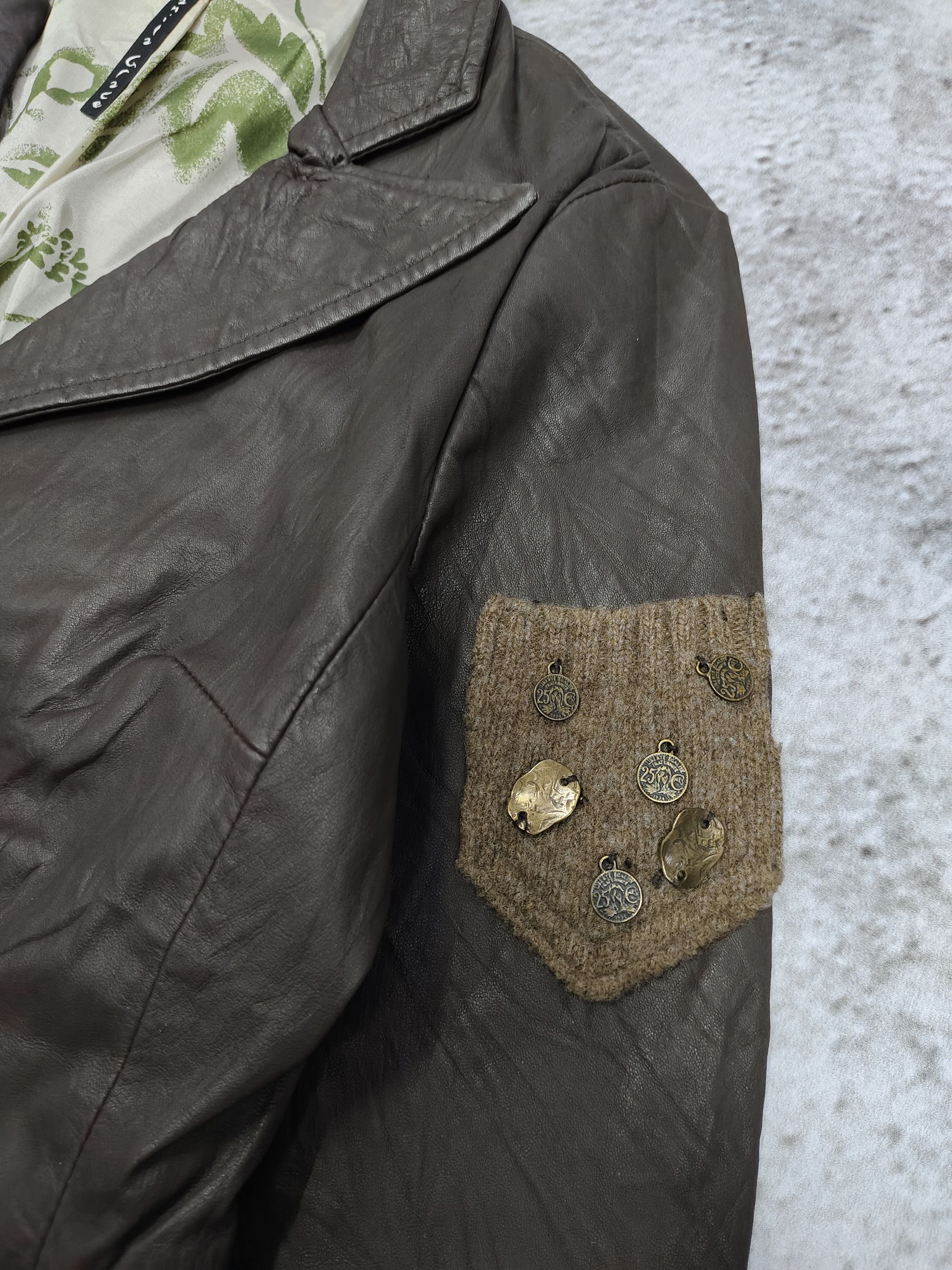 Seditionaries 90s Manila Grace- Coin Patch Wool Vera Pelle Leather Jacket Size M / US 6-8 / IT 42-44 - 7 Thumbnail