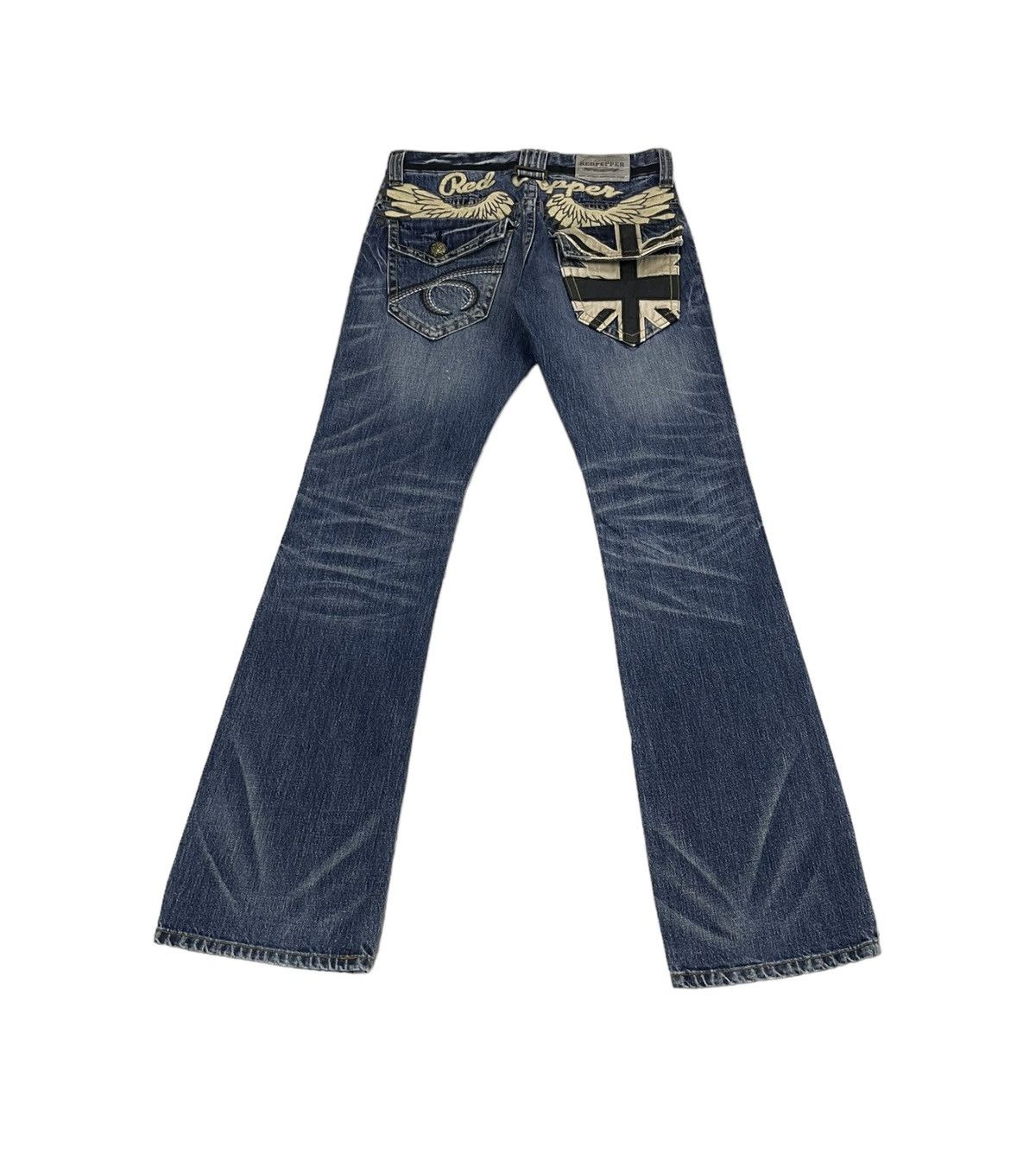 Hysteric Glamour × Japanese Brand × PPFM RedPepper Japan Flare Jeans Embroidery Logo Size US 31 - 1 Thumbnail