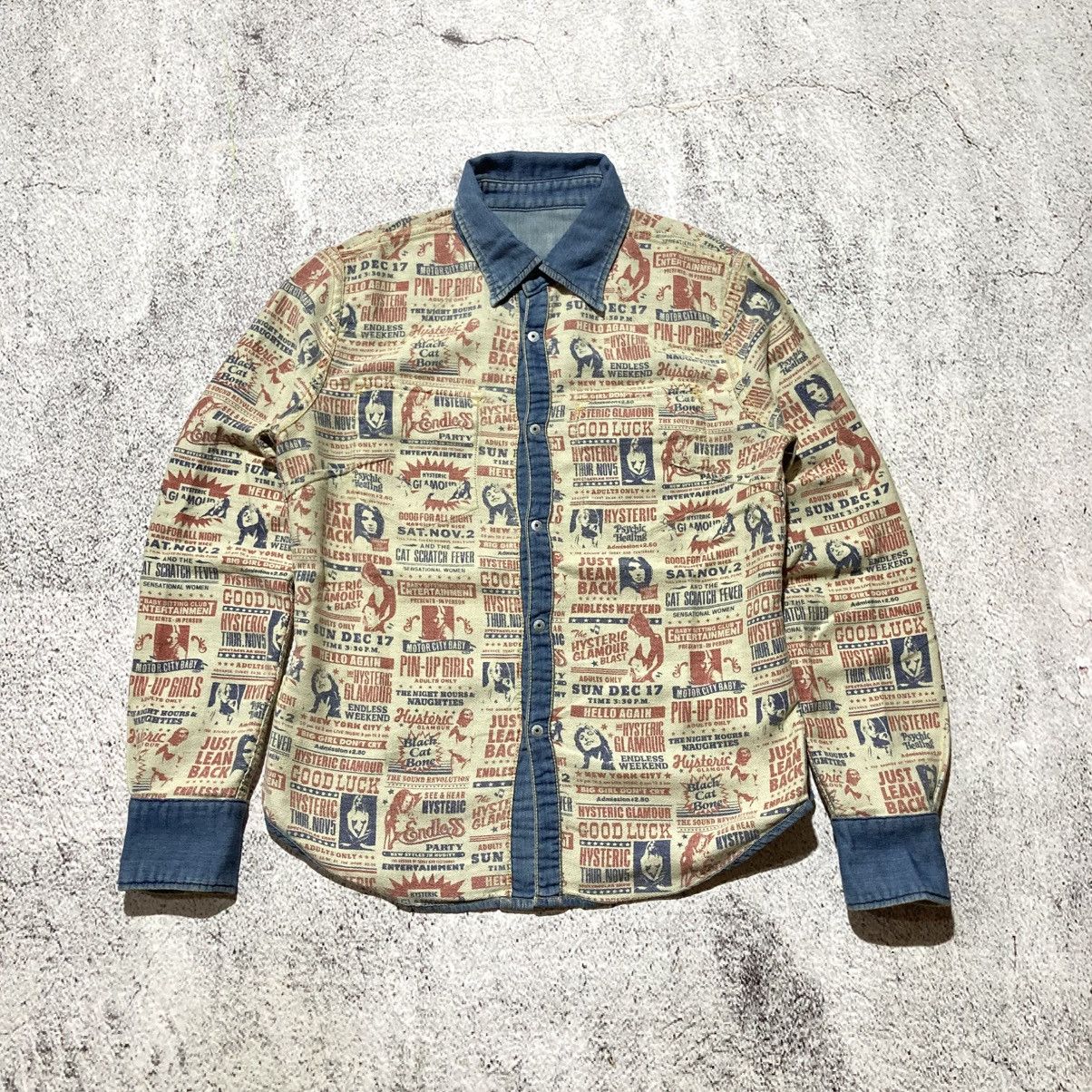 Hysteric Glamour Vintage Hysteric Glamour Western Shirt Denim Blue Jeans Size US S / EU 44-46 / 1 - 15 Thumbnail