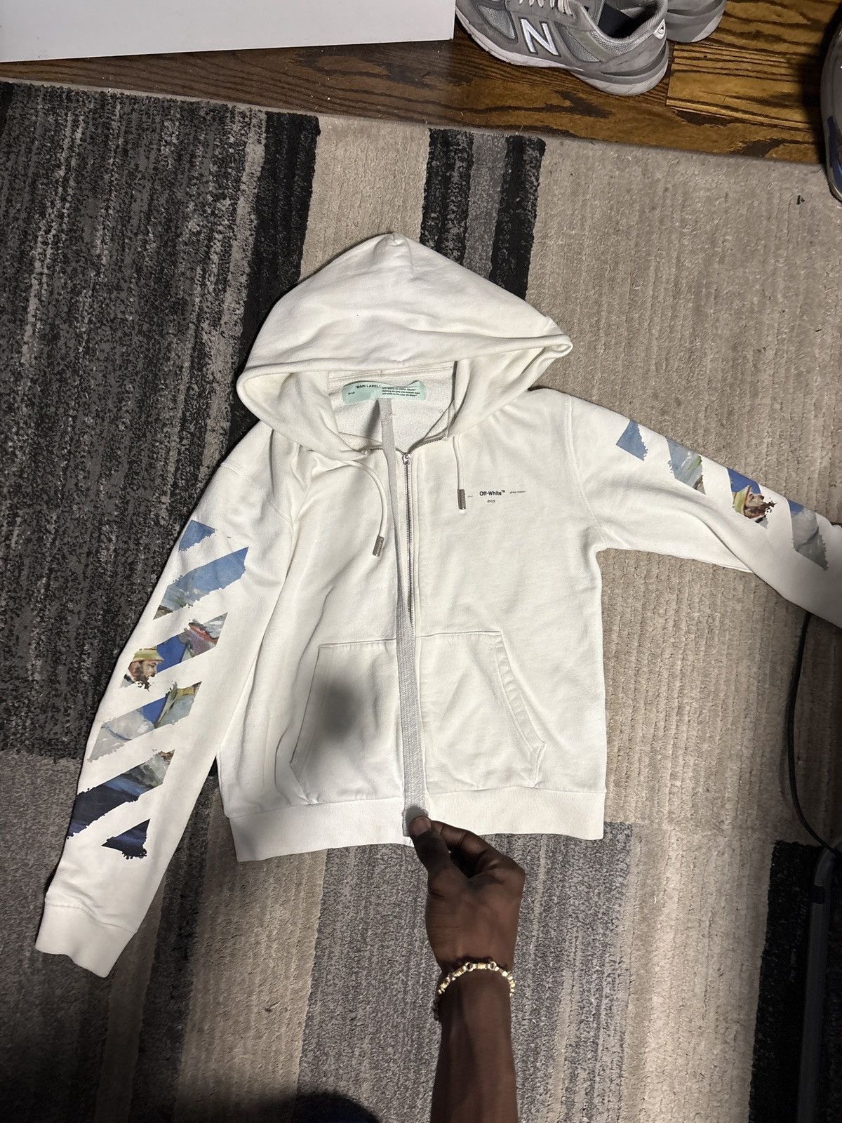 Off-White Off-White Diag Multicolour Zipped Hoodie 'White' Size US S / EU 44-46 / 1 - 7 Thumbnail