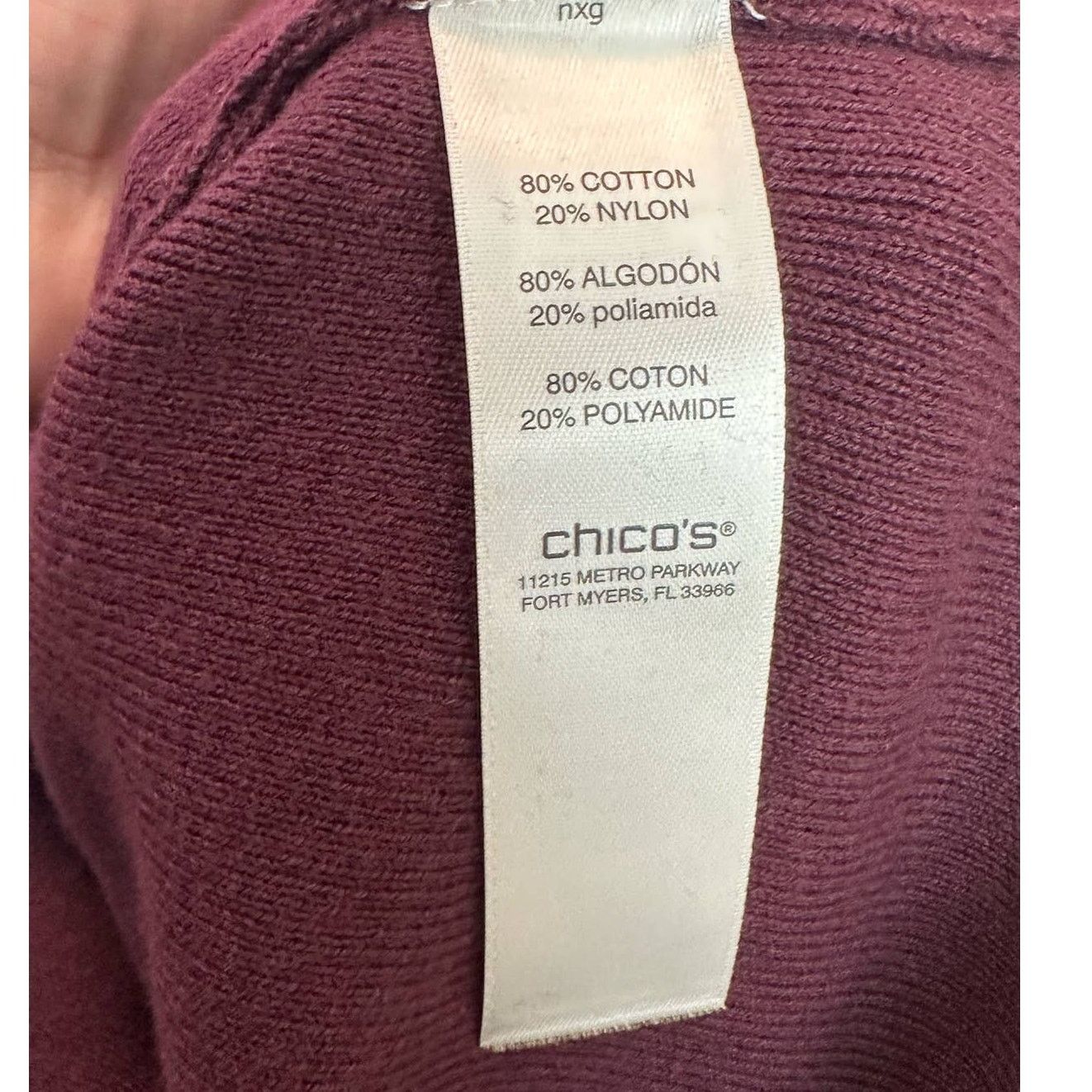 Chicos Chico's maroon 3/4 sleeves boat neck sweater size 0 - S Size S / US 4 / IT 40 - 4 Thumbnail