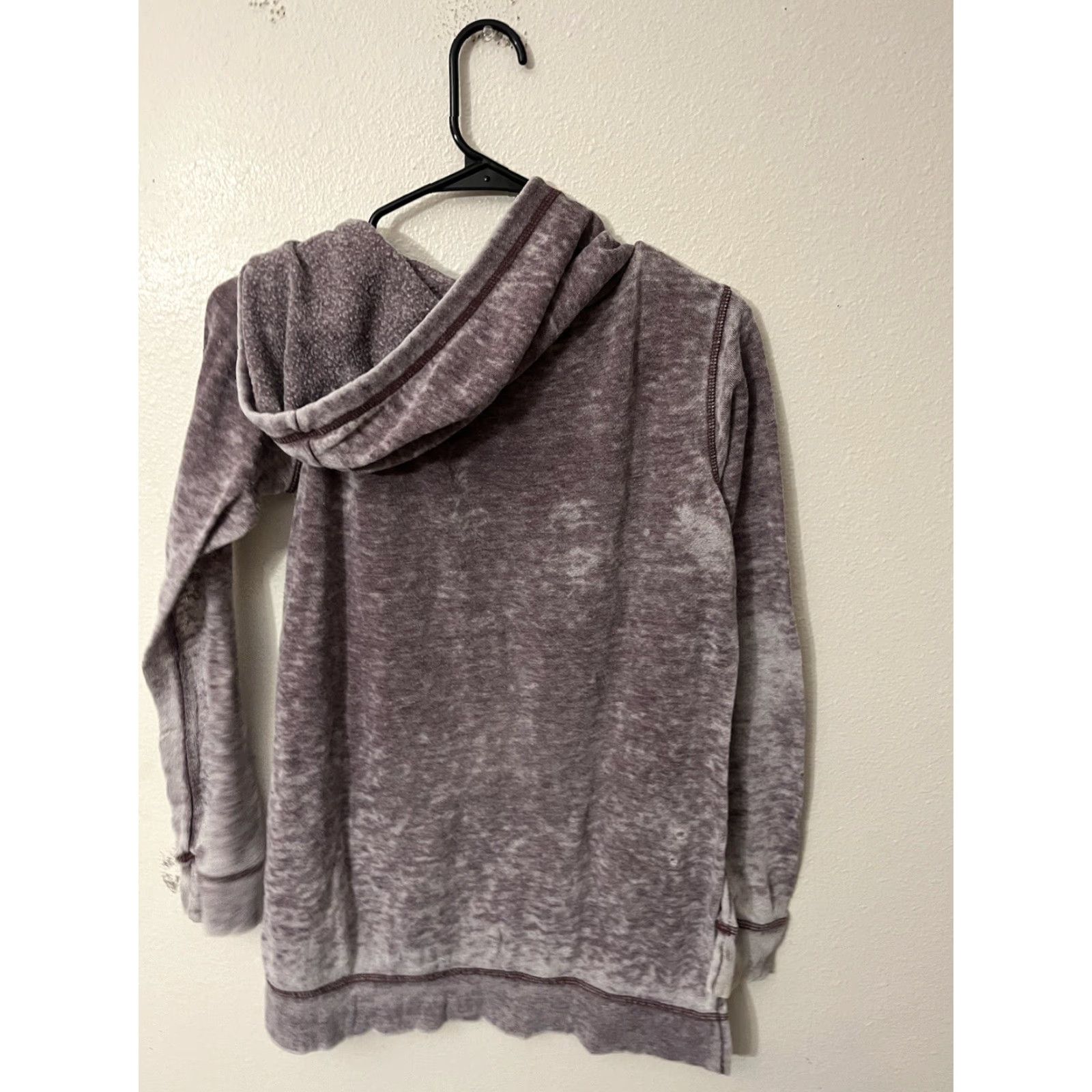 Disney Disney Womens Hoodie M Plum Burnout Lightwt Mickey Mouse Modern Logo Pockets Shirt Size M / US 6-8 / IT 42-44 - 4 Thumbnail