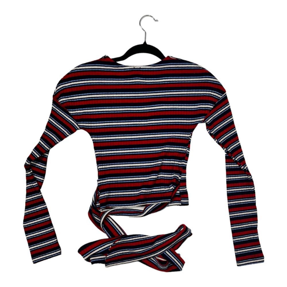 Free People Free People l Always With Me Striped Ribbed Faux Wrap Top XS Size XS / US 0-2 / IT 36-38 - 2 Thumbnail