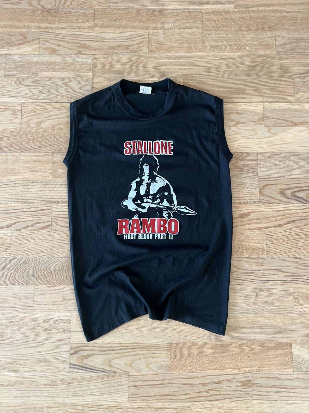 Vintage Vintage 80s Stallone Rambo First Blood T shirt Size US M / EU 48-50 / 2 - 1 Thumbnail