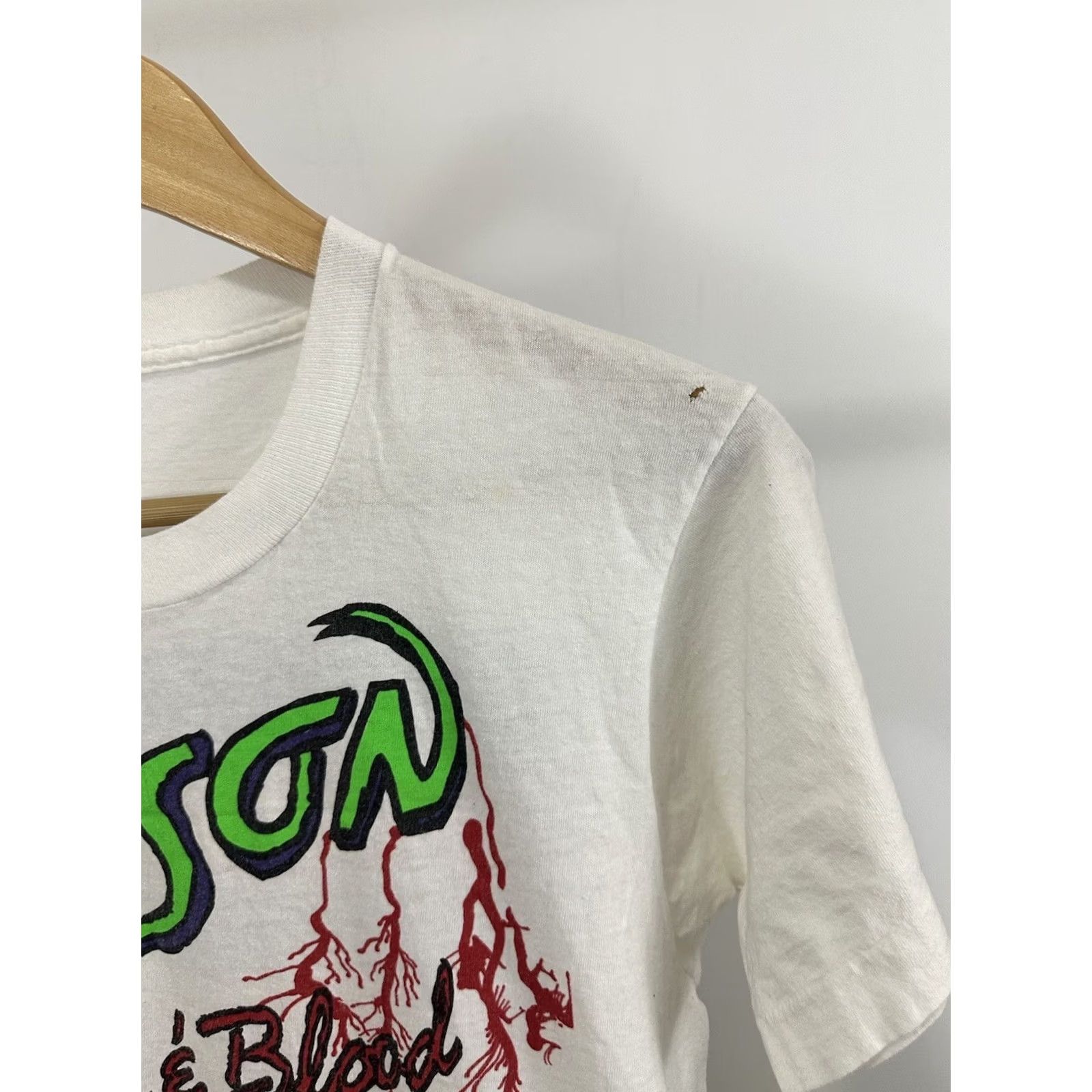 Fruit Of The Loom VTG Poison Flesh & Blood Live Warrant Double Sided Tour T-Shirt M White Men's Band Concert Tour or Merch Shirt Size US M / EU 48-50 / 2 - 6 Thumbnail