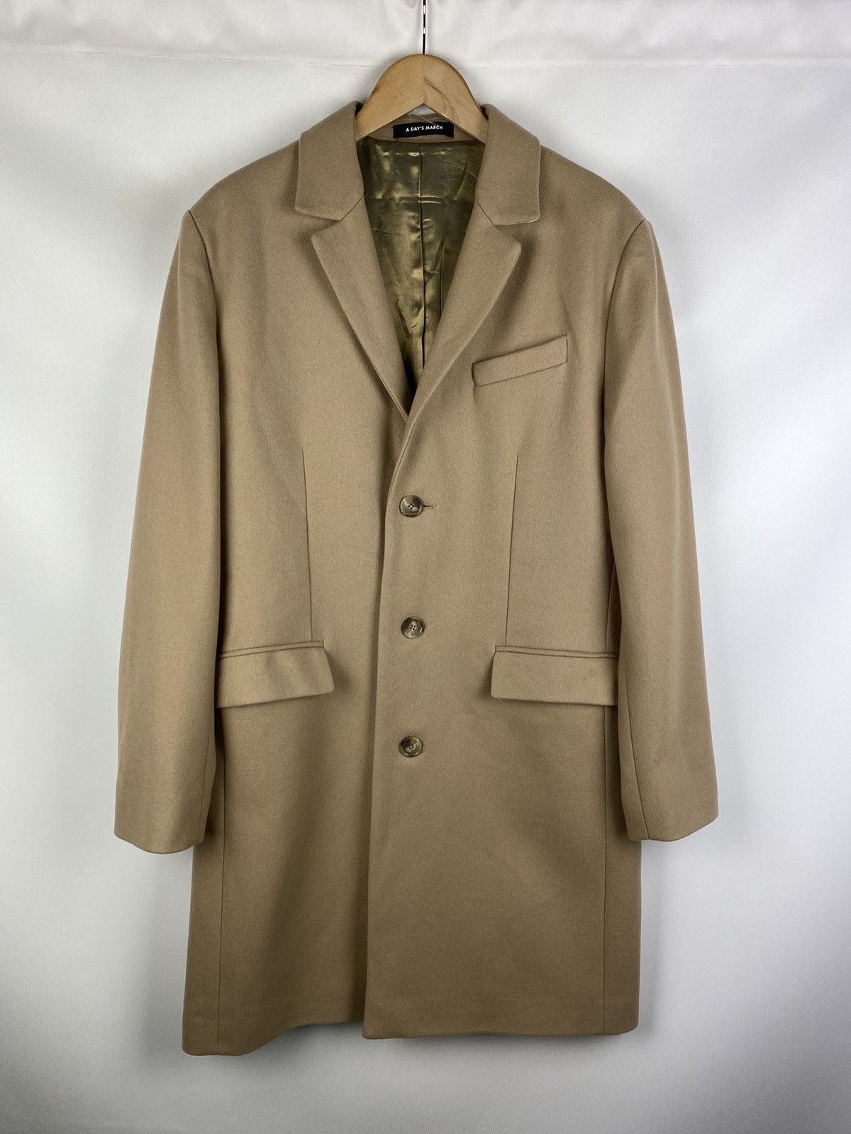 image of A Days March A Day’S March Men’S Wool Coat Jacket Size 50 / L in Beige, Men's