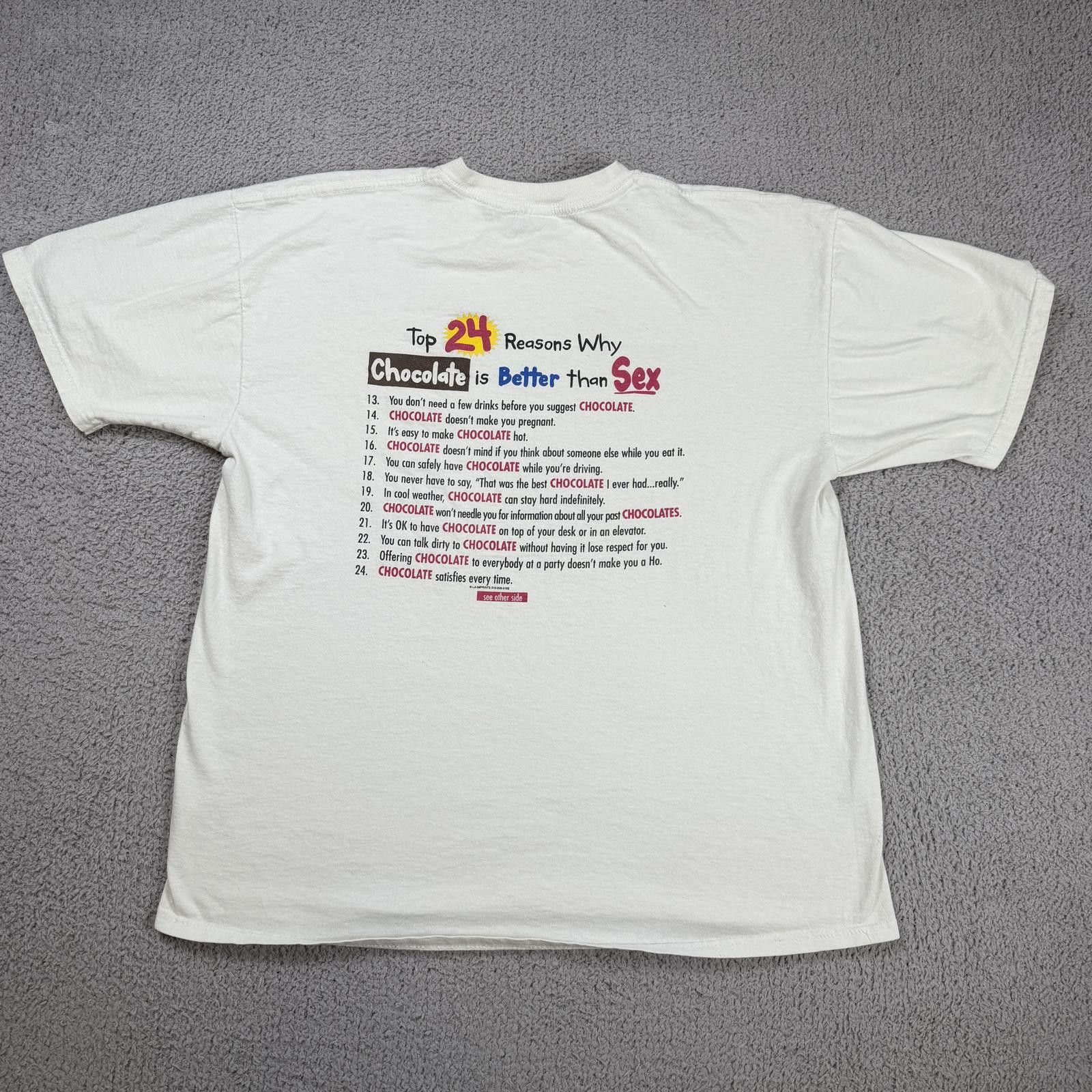 Delta Vintage Chocolate Is Better Than Sex Funny T Shirt Adult XL Size US XL / EU 56 / 4 - 2 Thumbnail