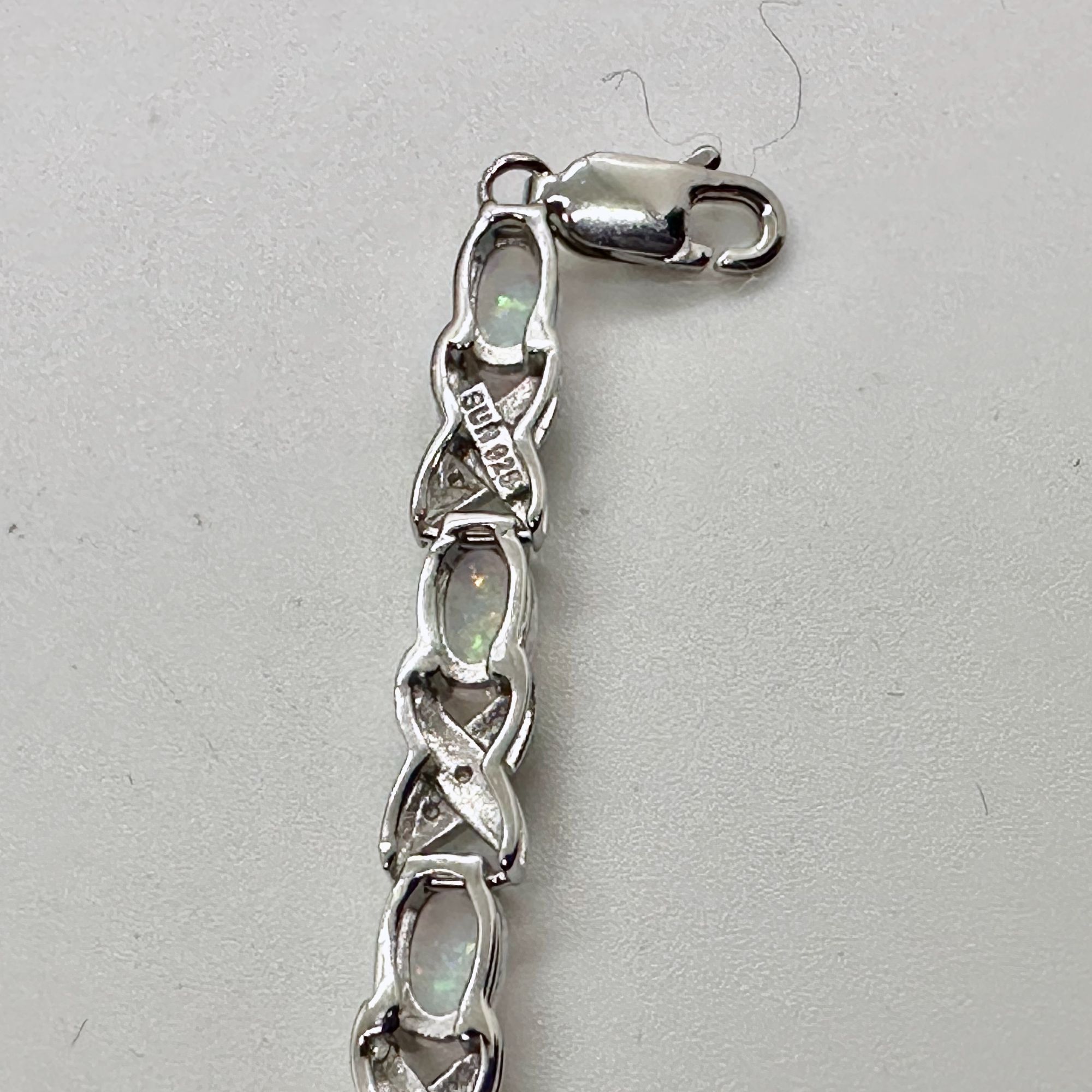 Other XO Infinity Bracelet Lab Created Opal and Diamond Accent in Size ONE SIZE - 7 Thumbnail