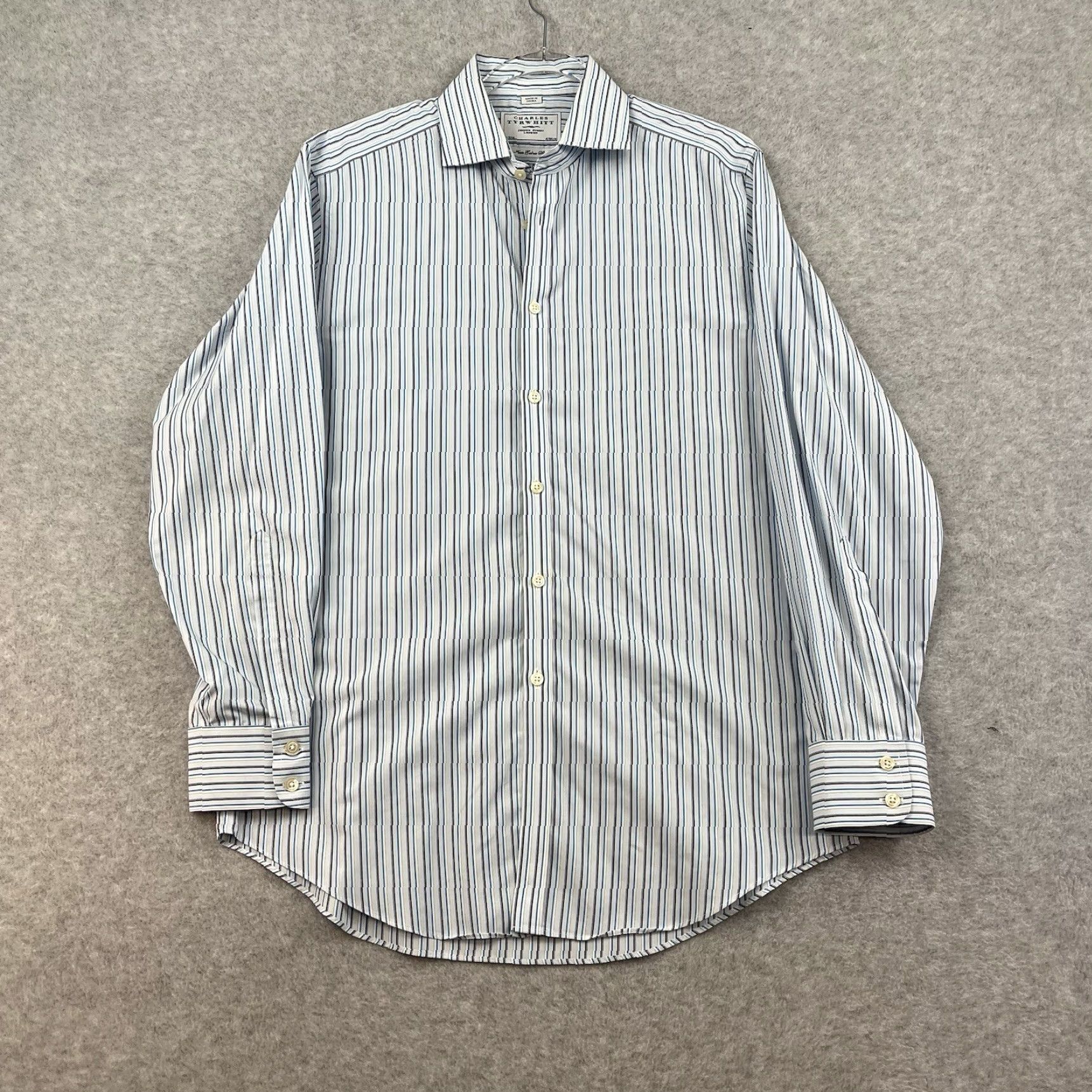 Charles Tyrwhitt Charles Tyrwhitt Dress Shirt 16 33 Non-Iron Slim Fit Multicolor Vertical Striped Size 42R - 4 Thumbnail
