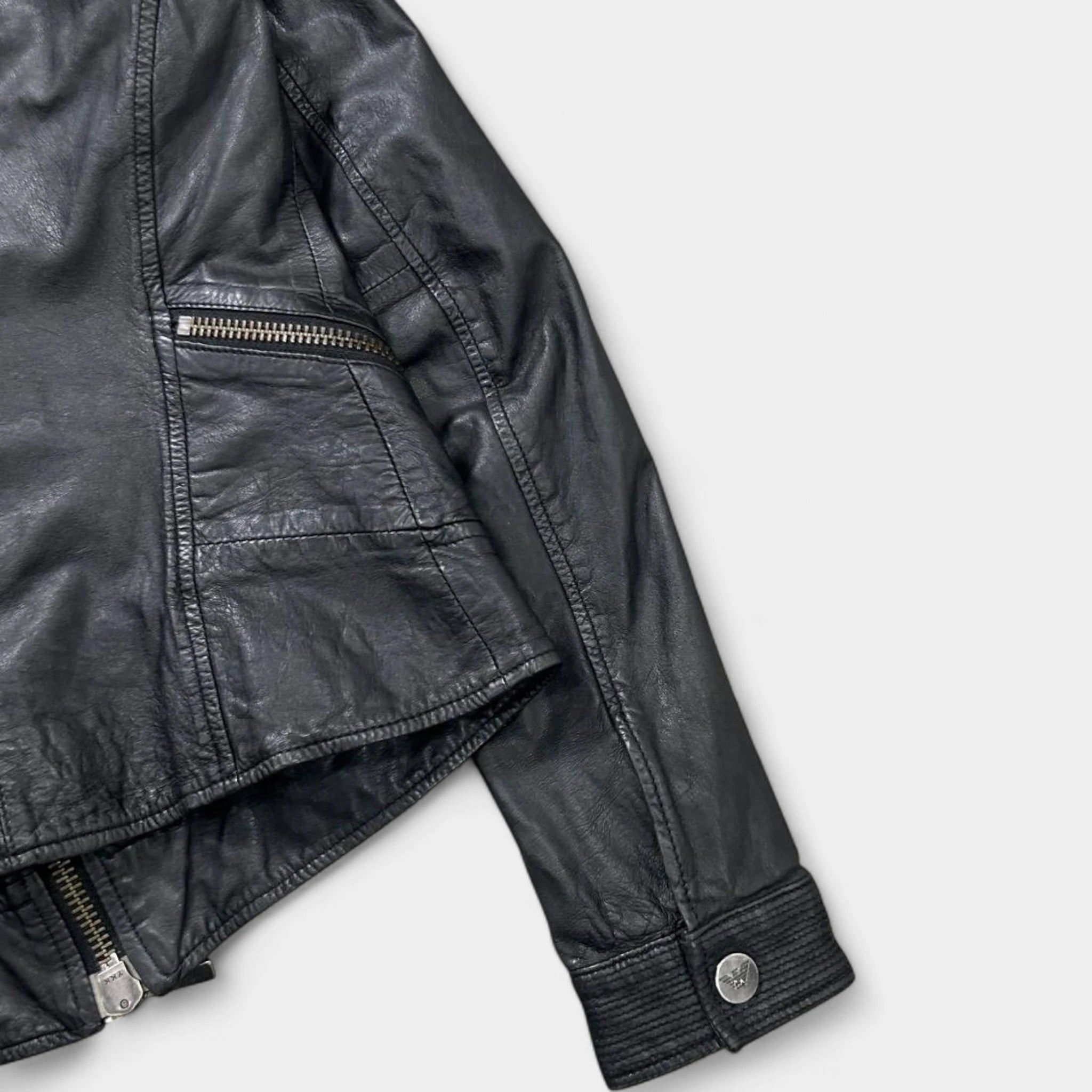 Armani Armani Jeans Avant-Garde Black Leather Jacket Size US S / EU 44-46 / 1 - 6 Thumbnail