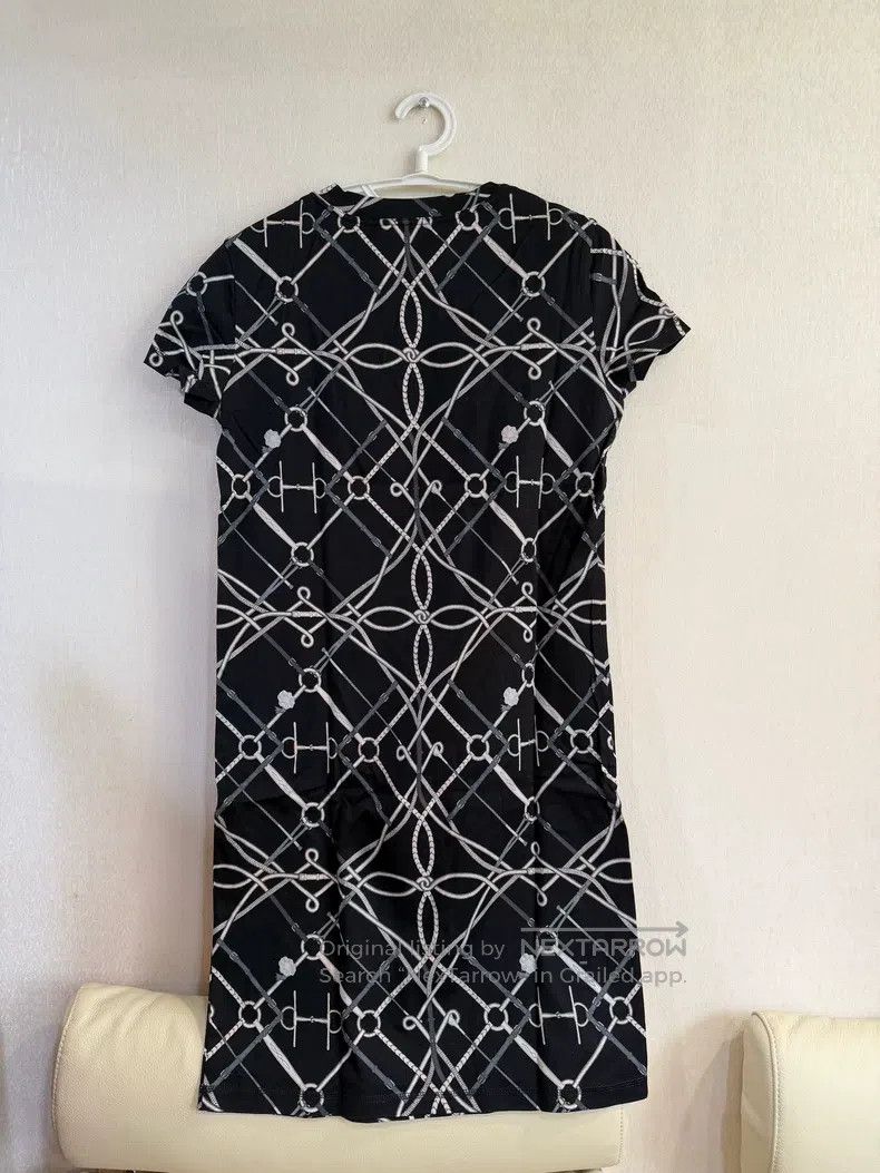Hermes Hermes Black Chain Pattern Dress T-Shirt Size XS / US 0-2 / IT 36-38 - 2 Thumbnail