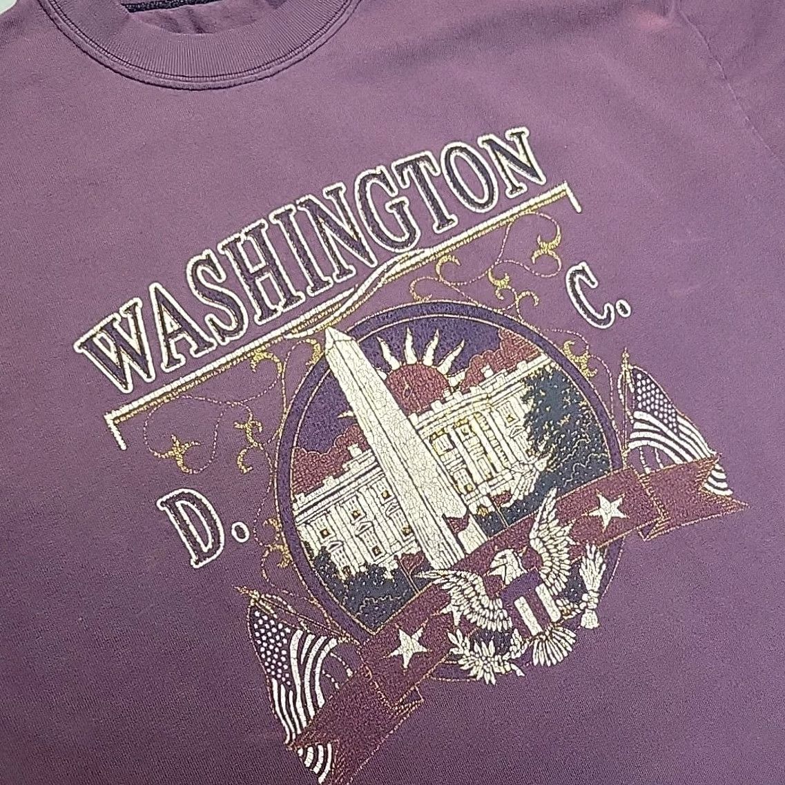 Vintage Vintage Washington DC Shirt Mens L Purple Pullover Crewneck Capitol Tourist 90s USA Graphic Print Cotton Blend Jersey Crew Neck T-Shirt Mens Size US L / EU 52-54 / 3 - 4 Thumbnail